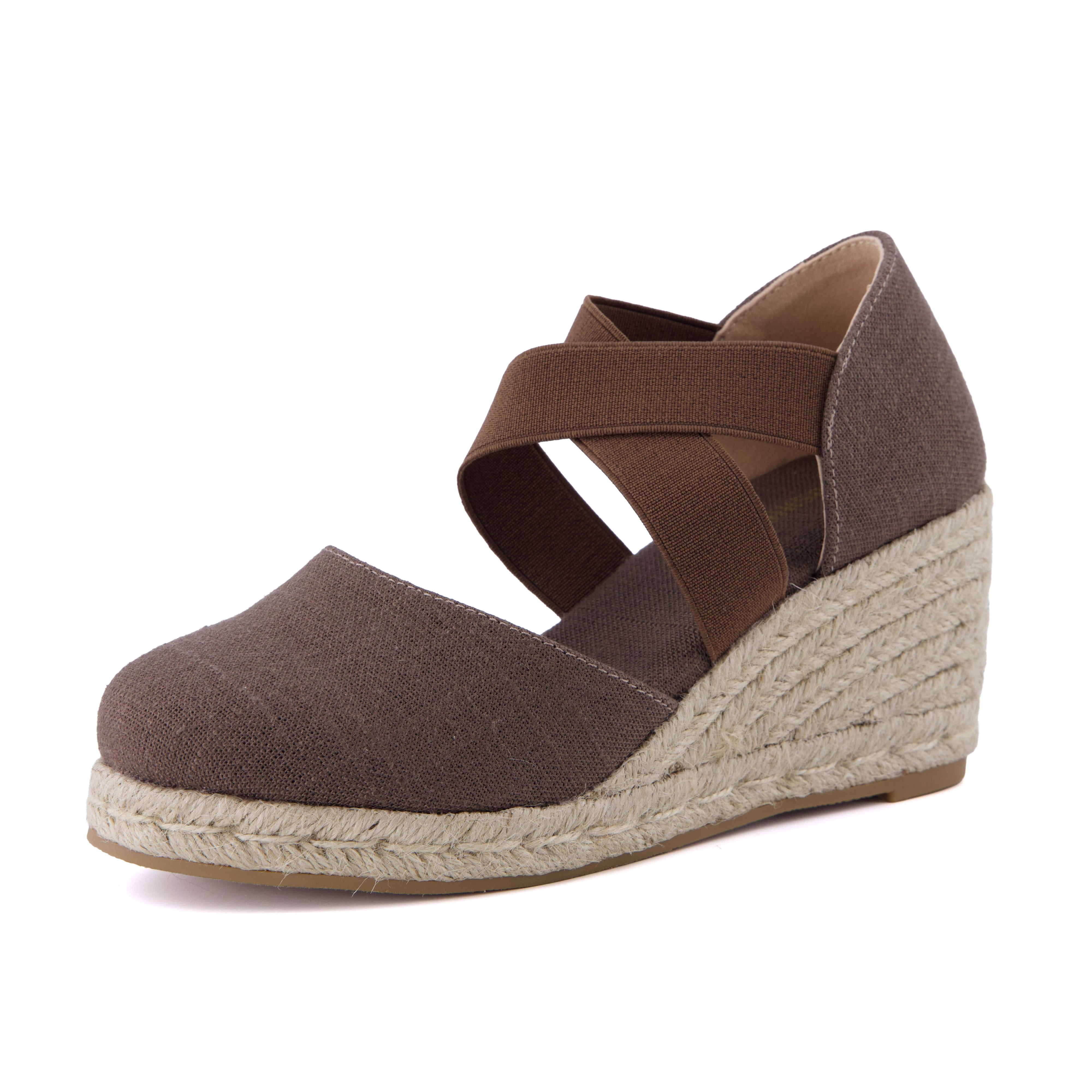 Chica Espadrille Wedge Sandals Chocolate