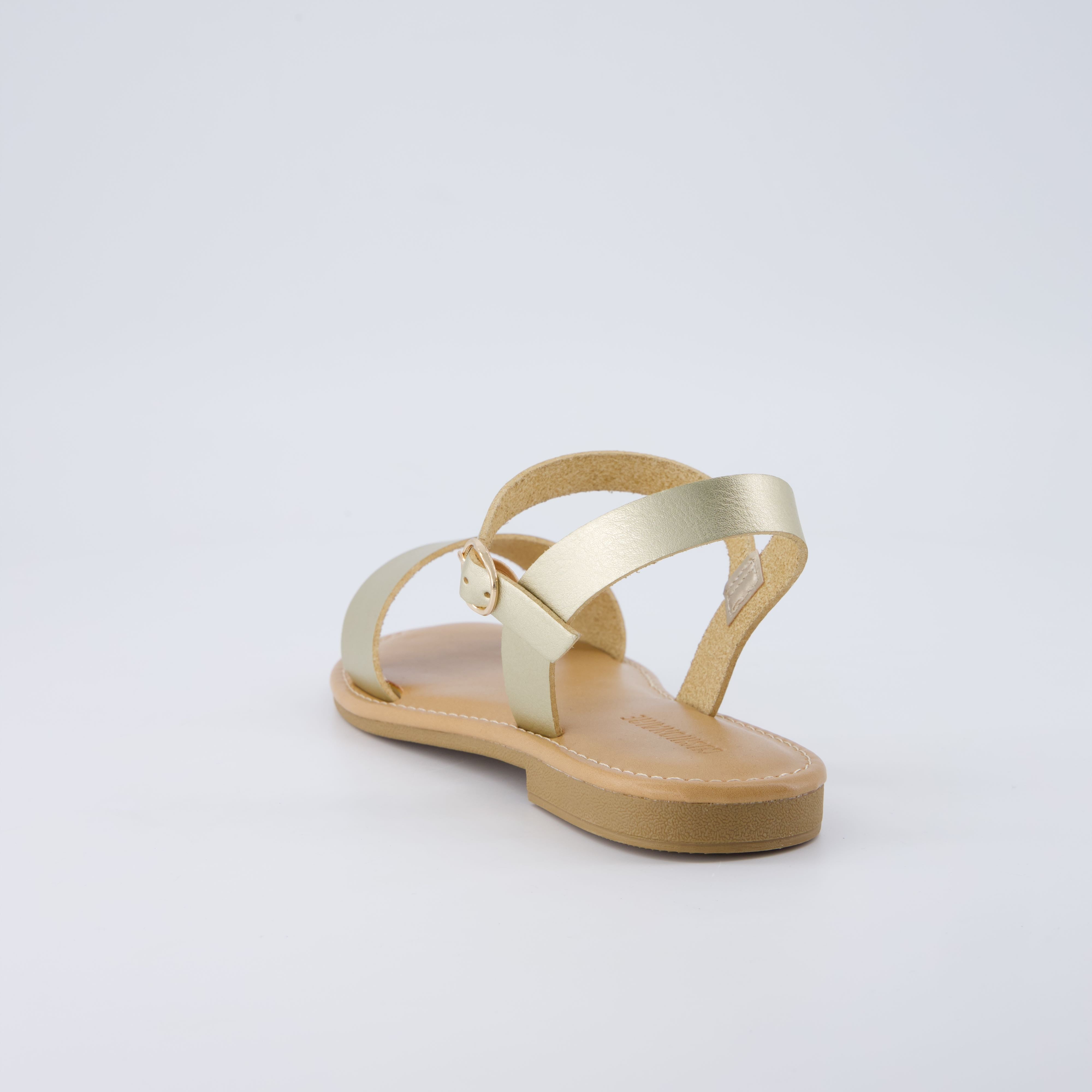 Clara Casual Flat Girls Sandals Gold Metallic Medium