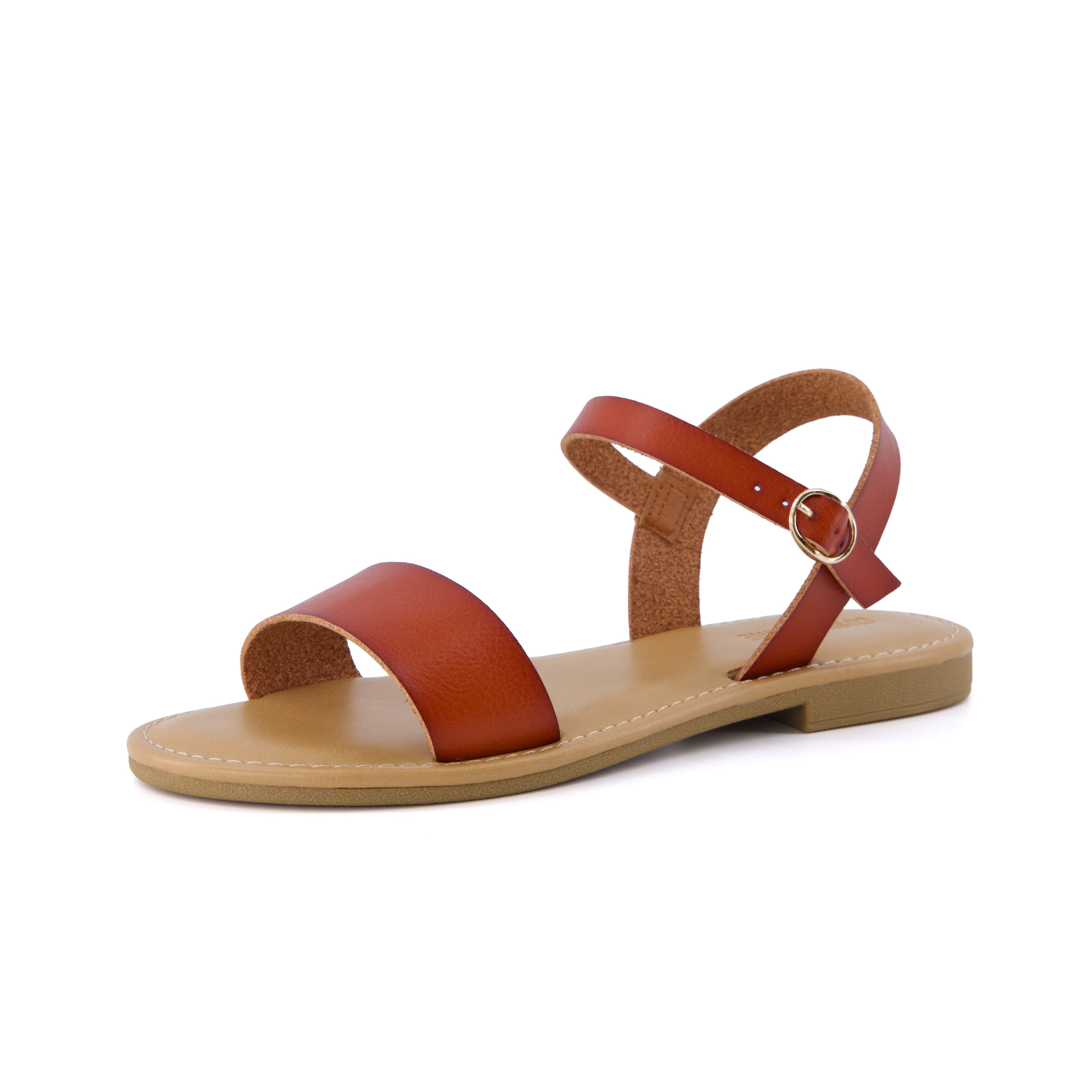 Clara Casual Flat Girls Sandals Whiskey Smooth Medium