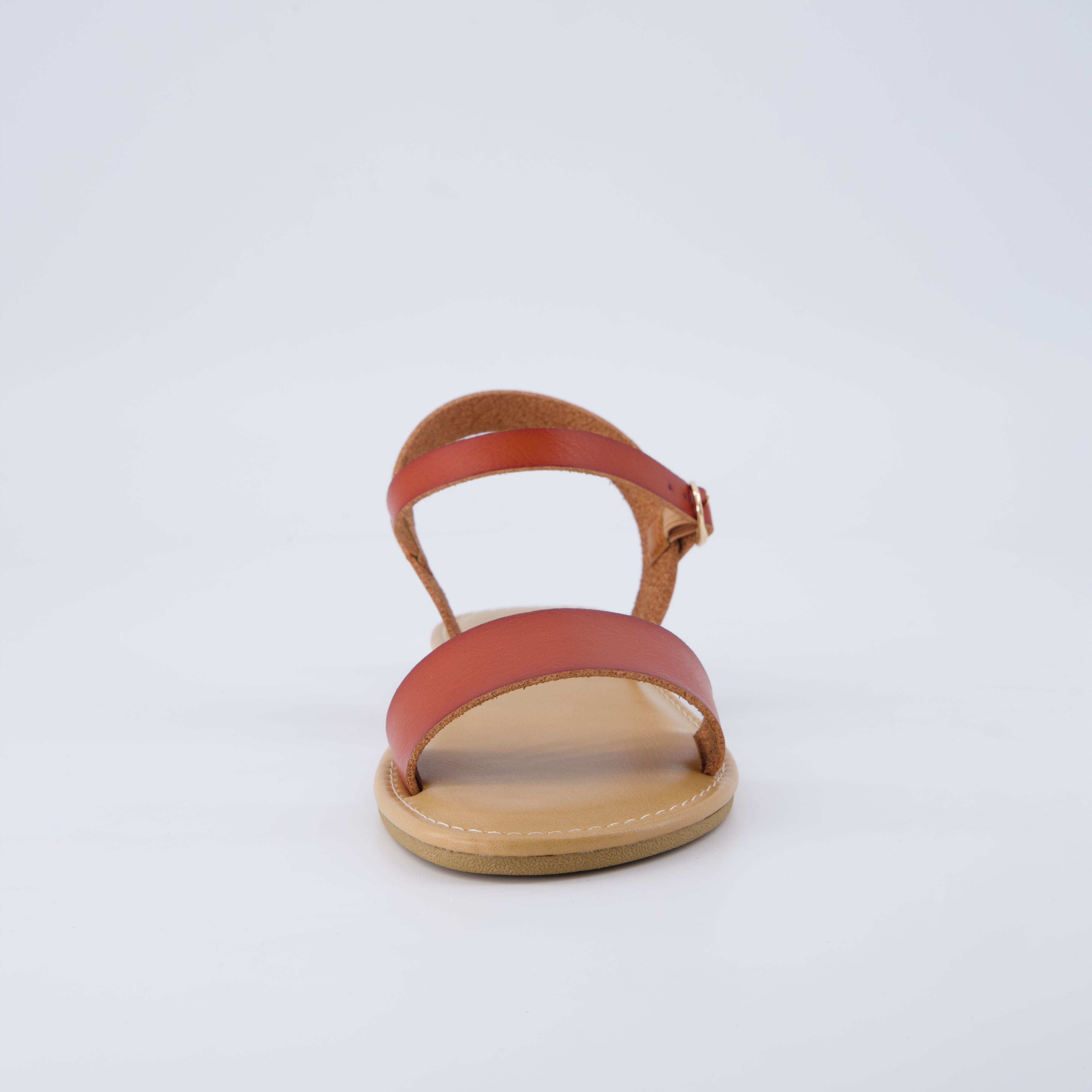 Clara Casual Flat Girls Sandals Whiskey Smooth Medium