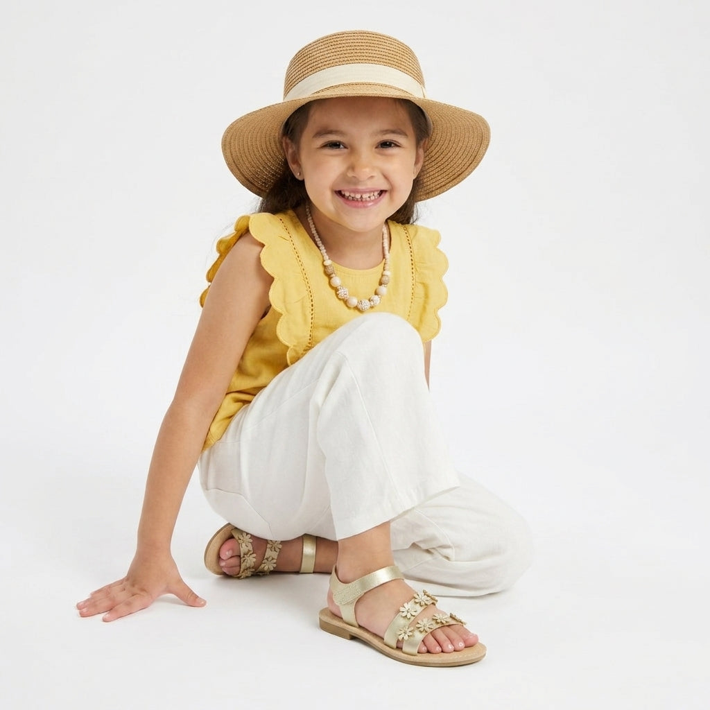 Cleo Girls Sandals Gold Medium