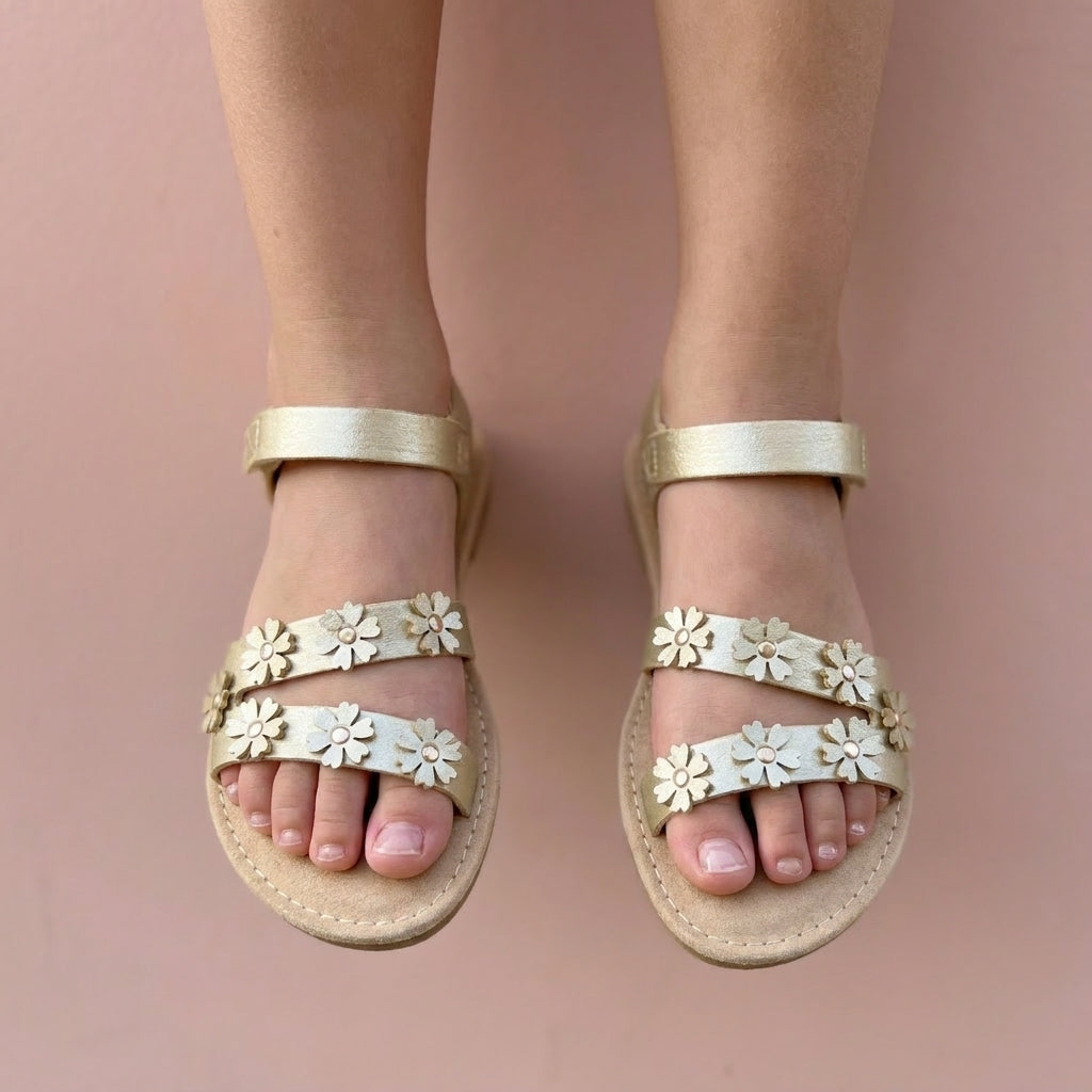 Cleo Girls Sandals Gold Medium