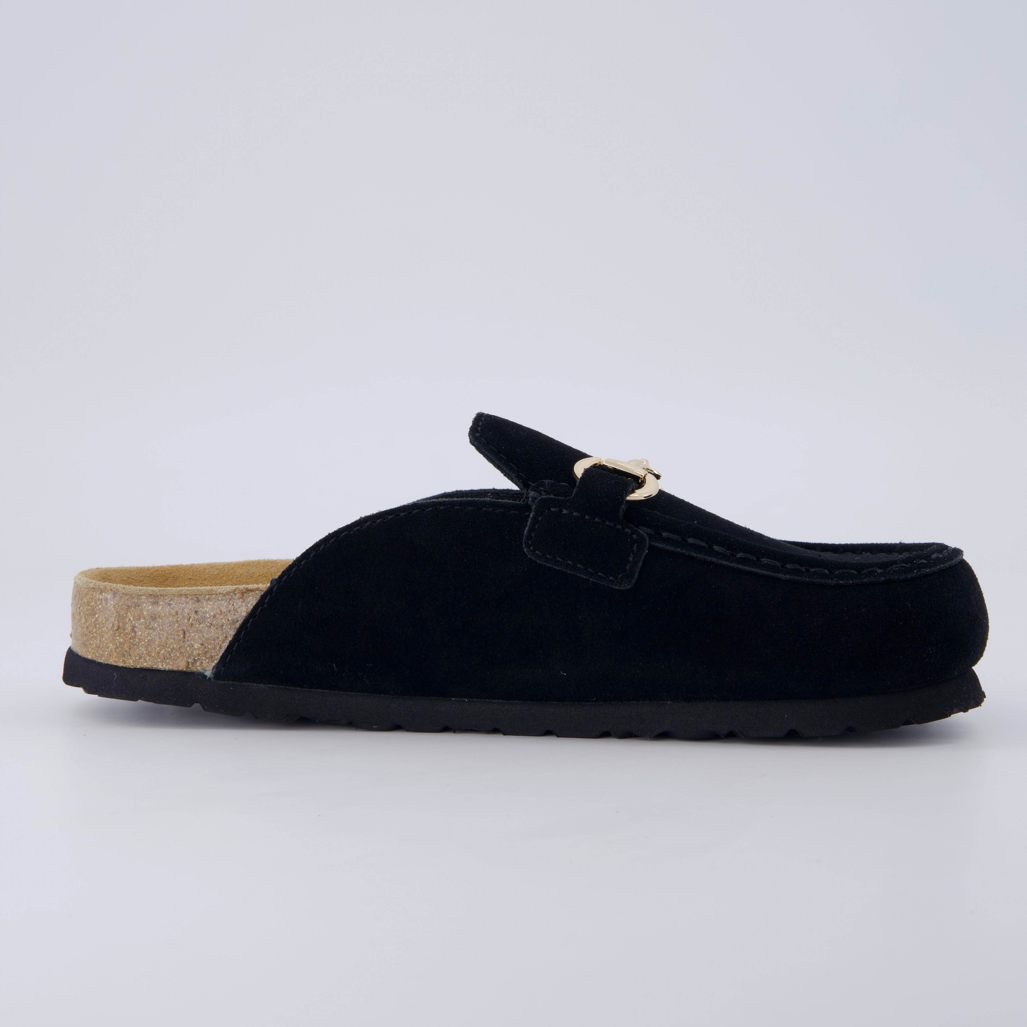 Cliff Suede Clog Mules Black
