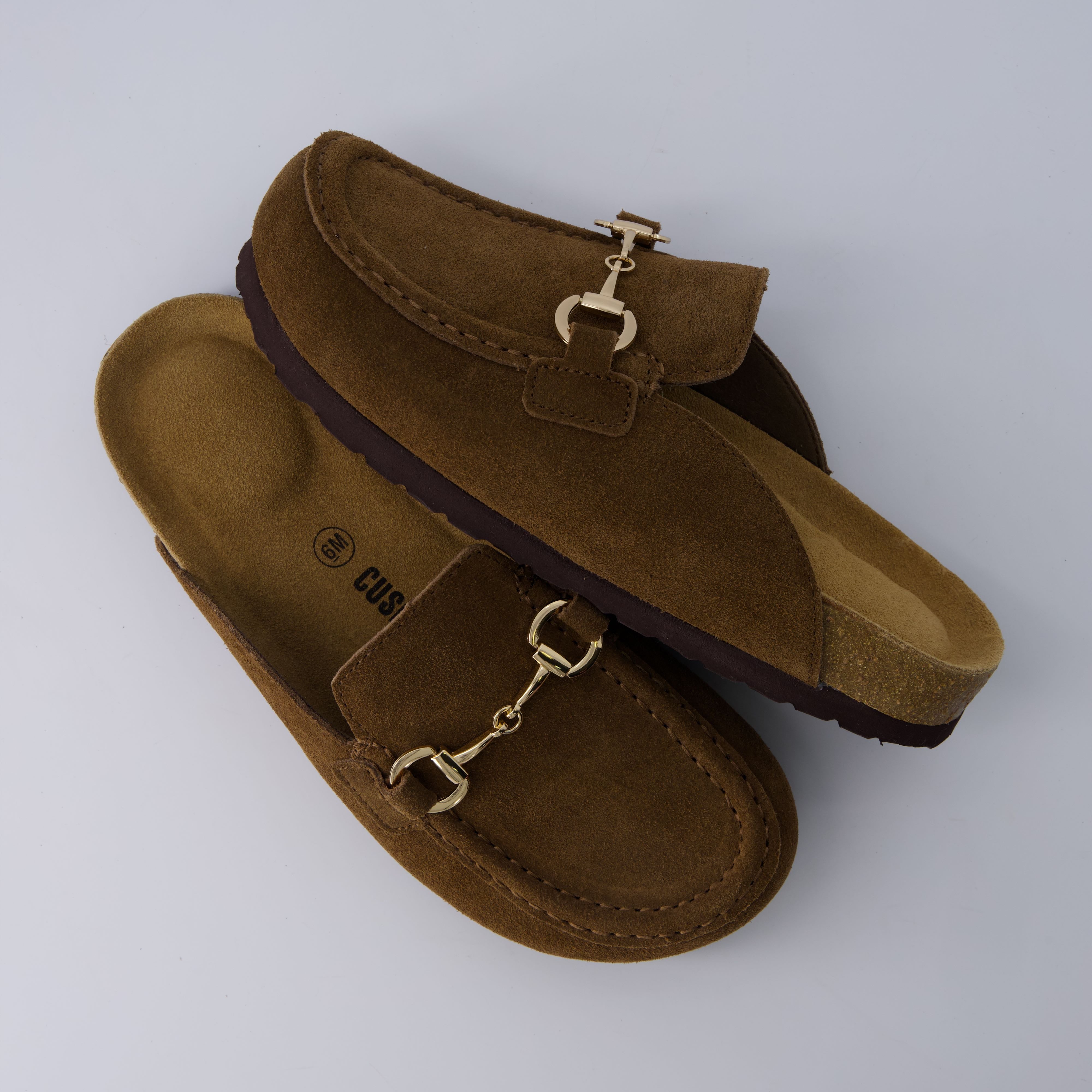 Cliff Suede Clog Mules Brown
