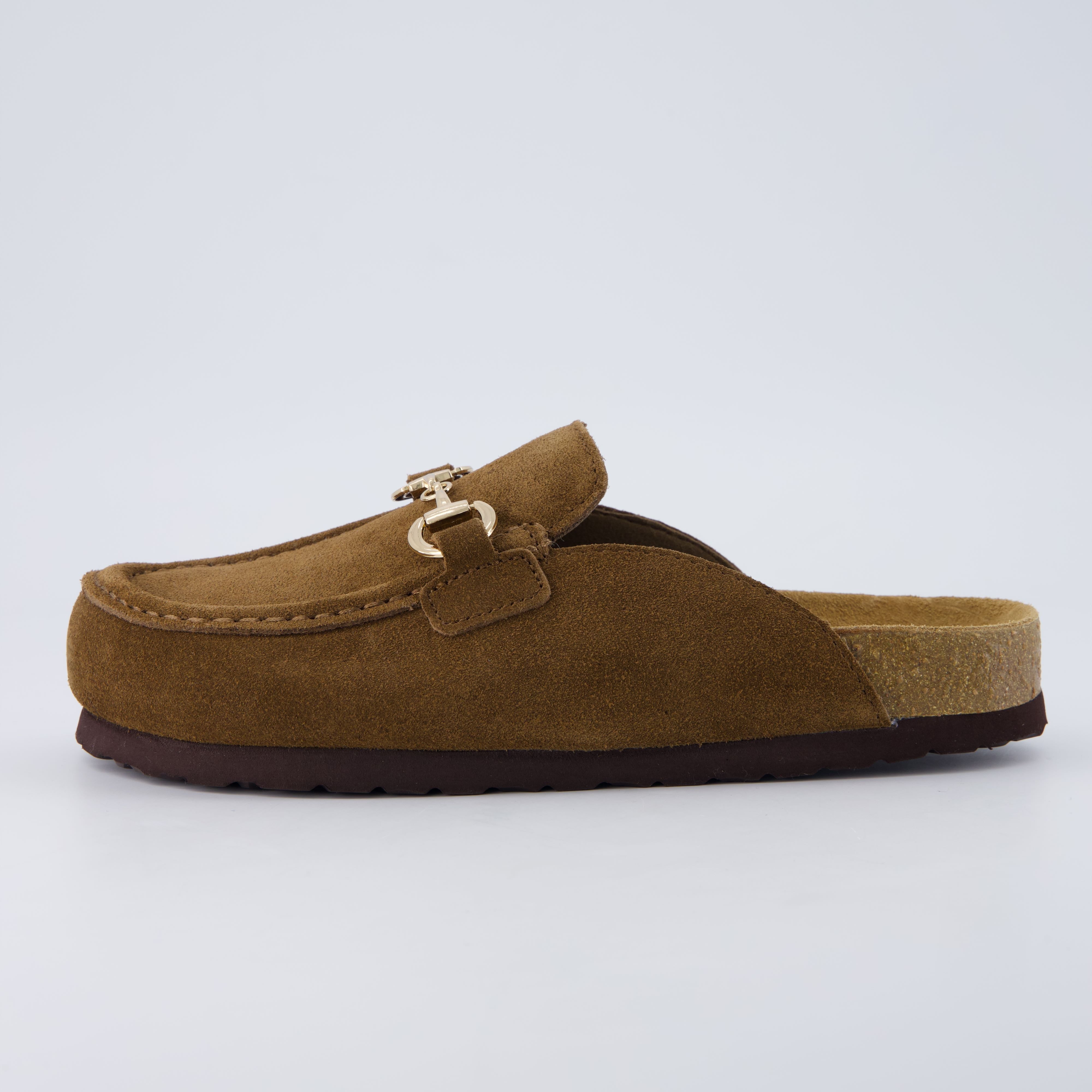 Cliff Suede Clog Mules Brown
