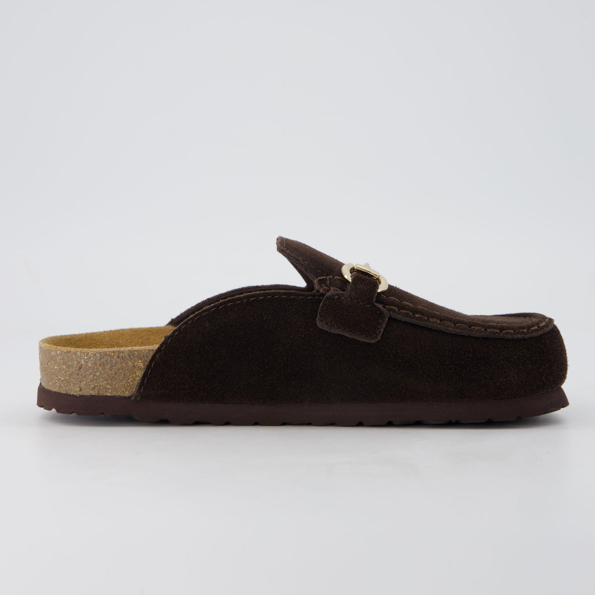Cliff Suede Clog Mules Chocolate