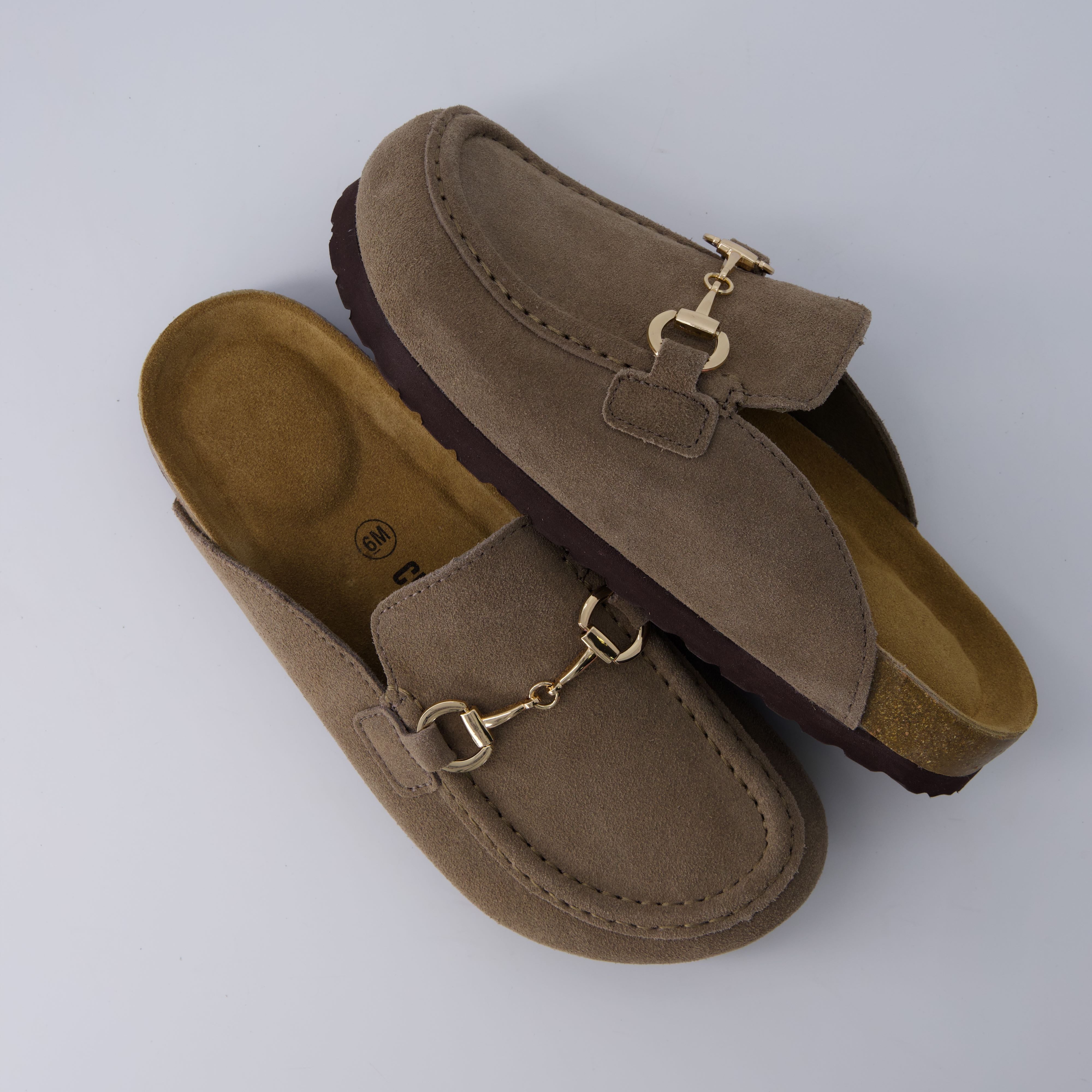 Cliff Suede Clog Mules Moss