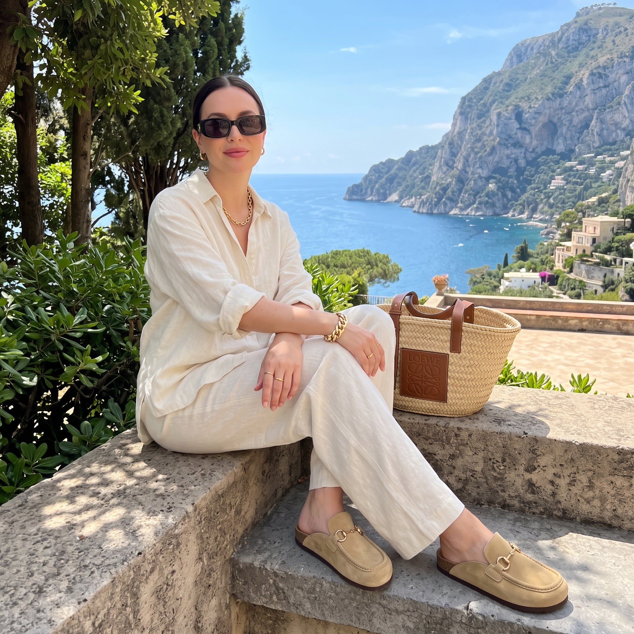 Cliff Suede Clog Mules Sand