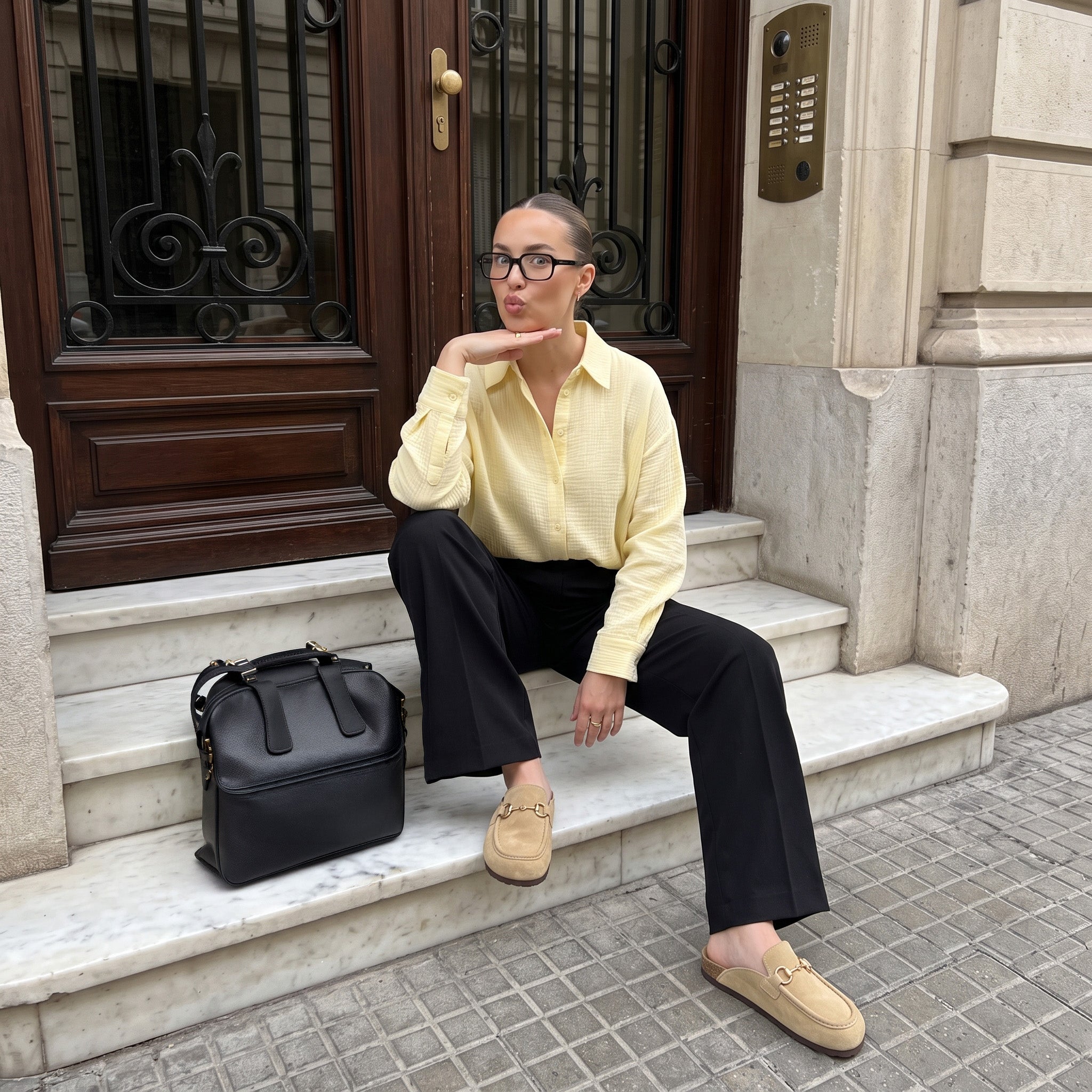 Cliff Suede Clog Mules Sand