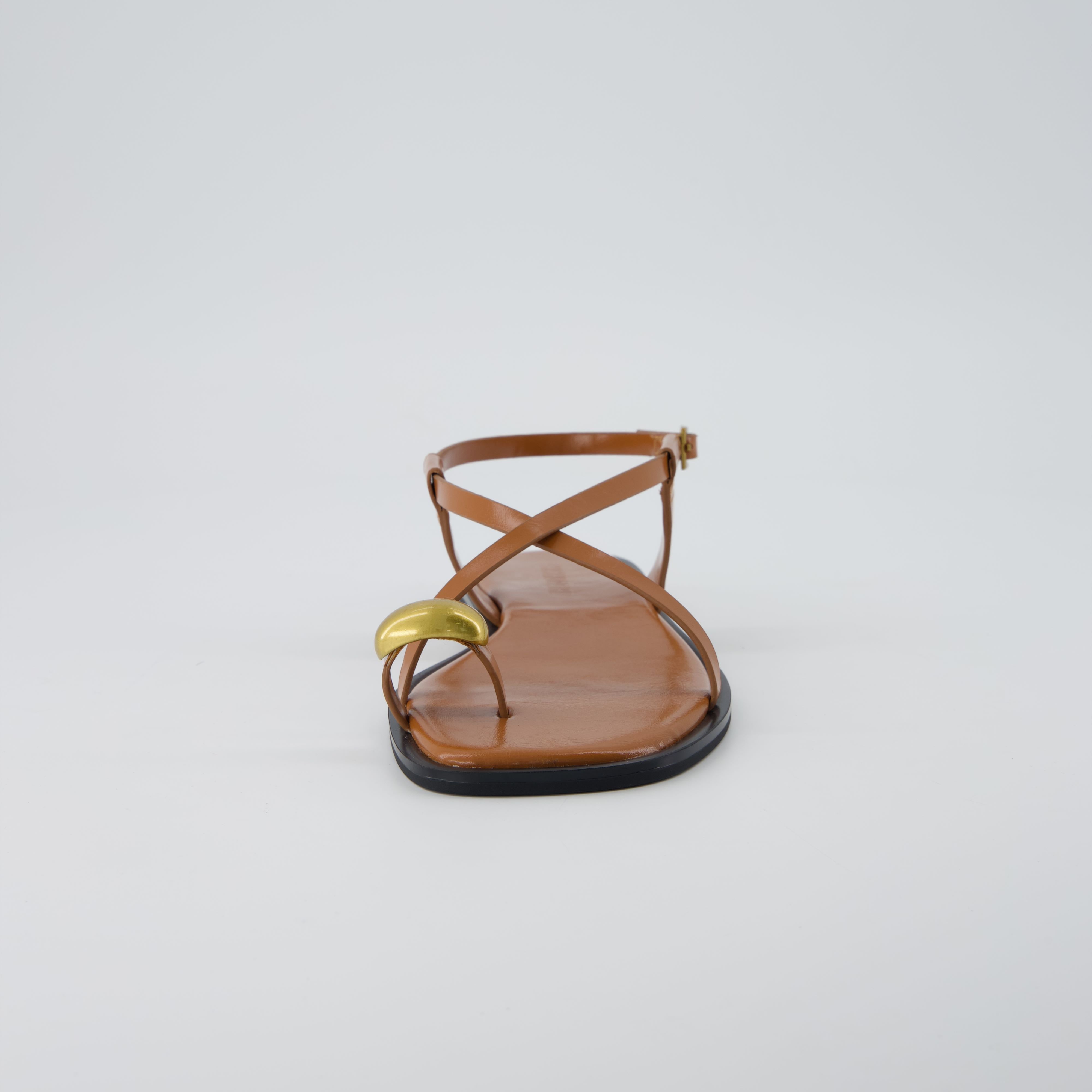 Corfu Flat Sandals COGNAC