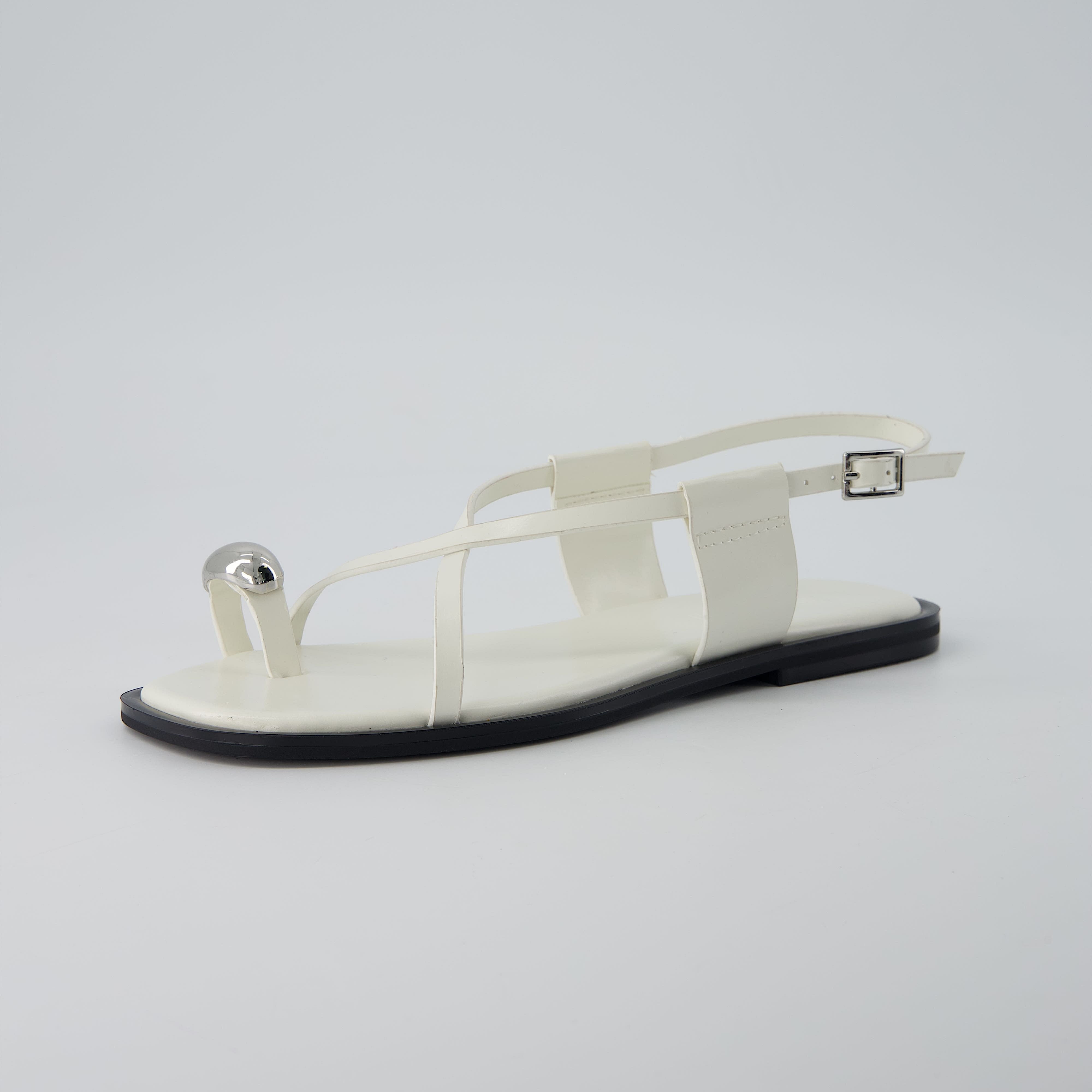 Corfu Flat Sandals WHITE