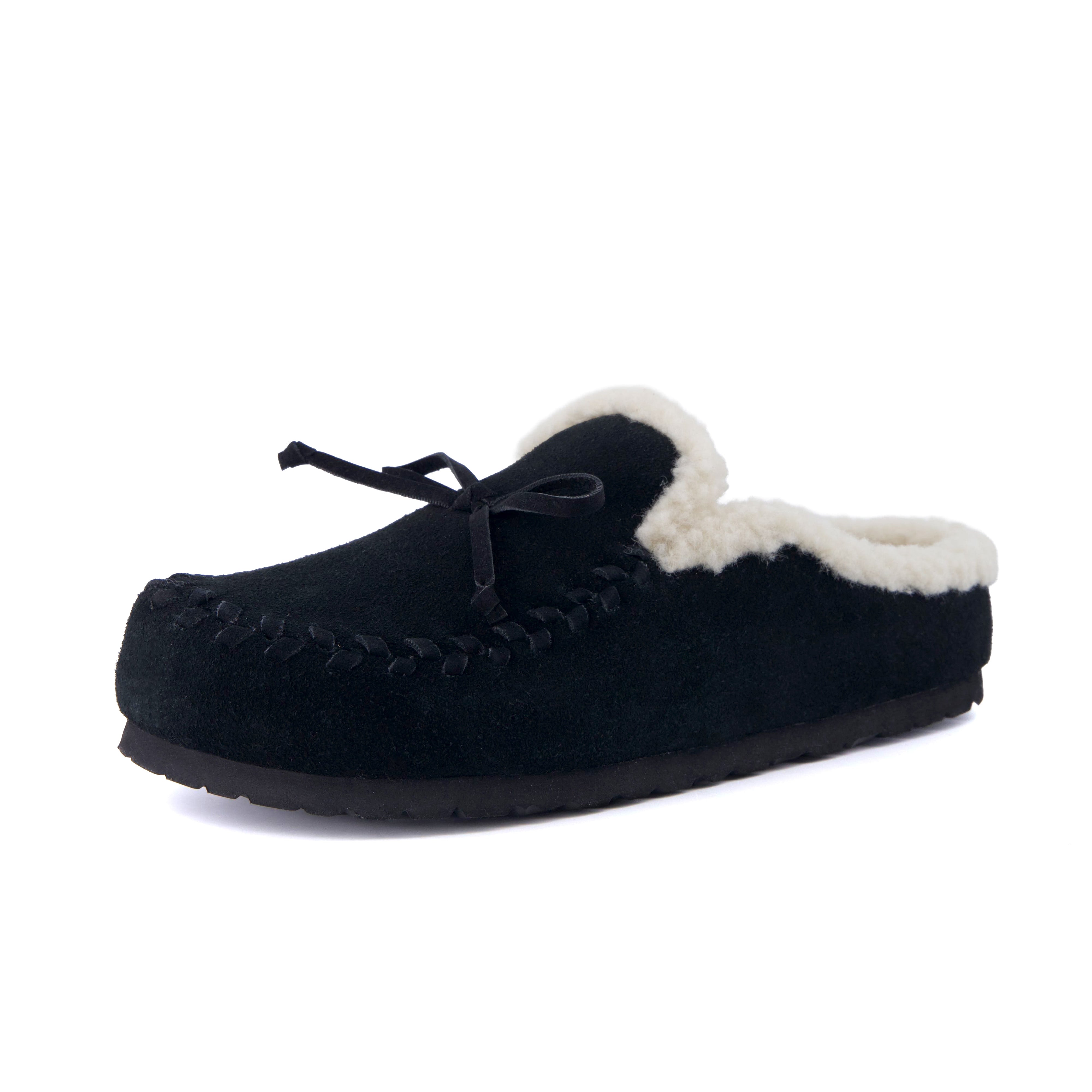 Creek Genuine Suede Slippers Black