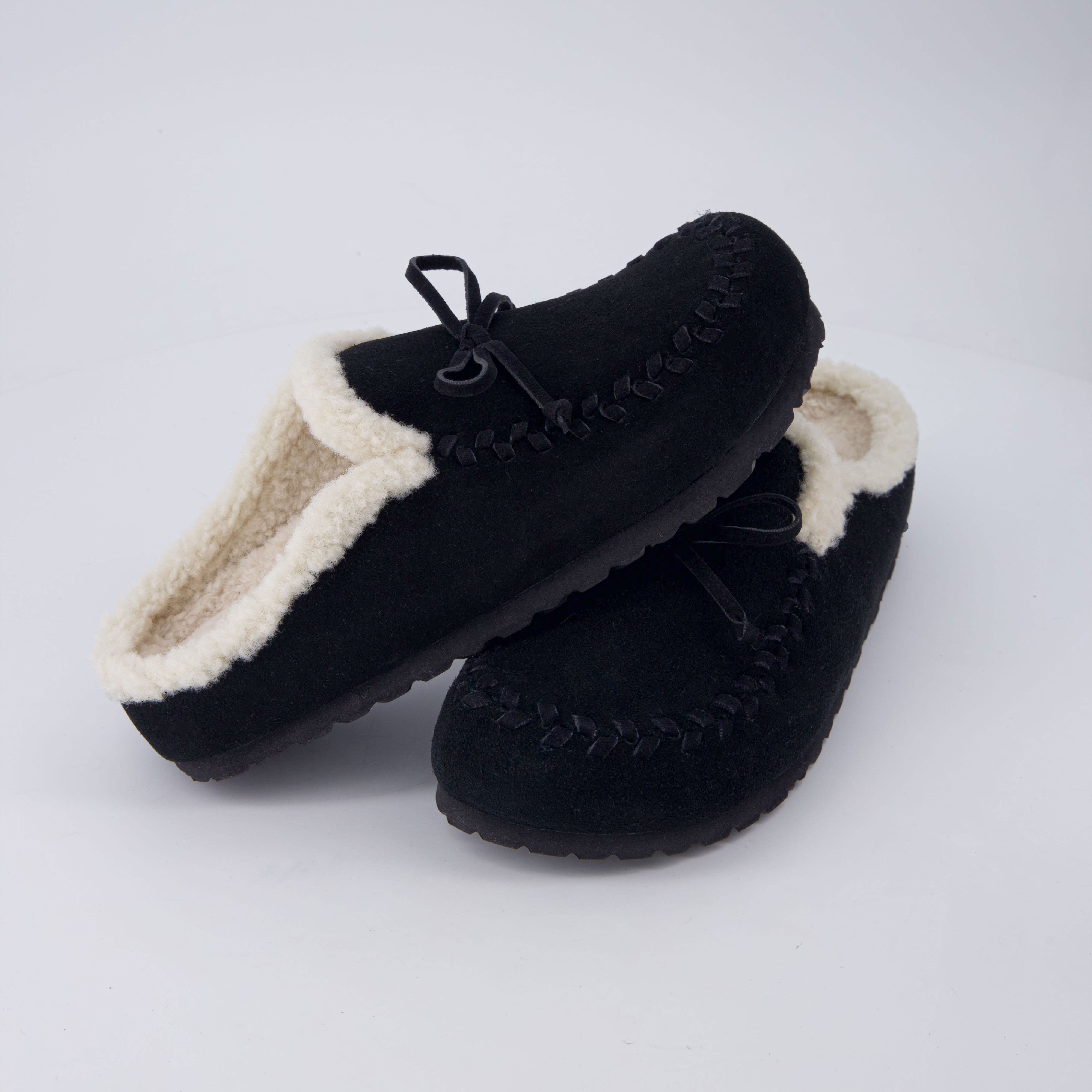 Creek Genuine Suede Slippers Black