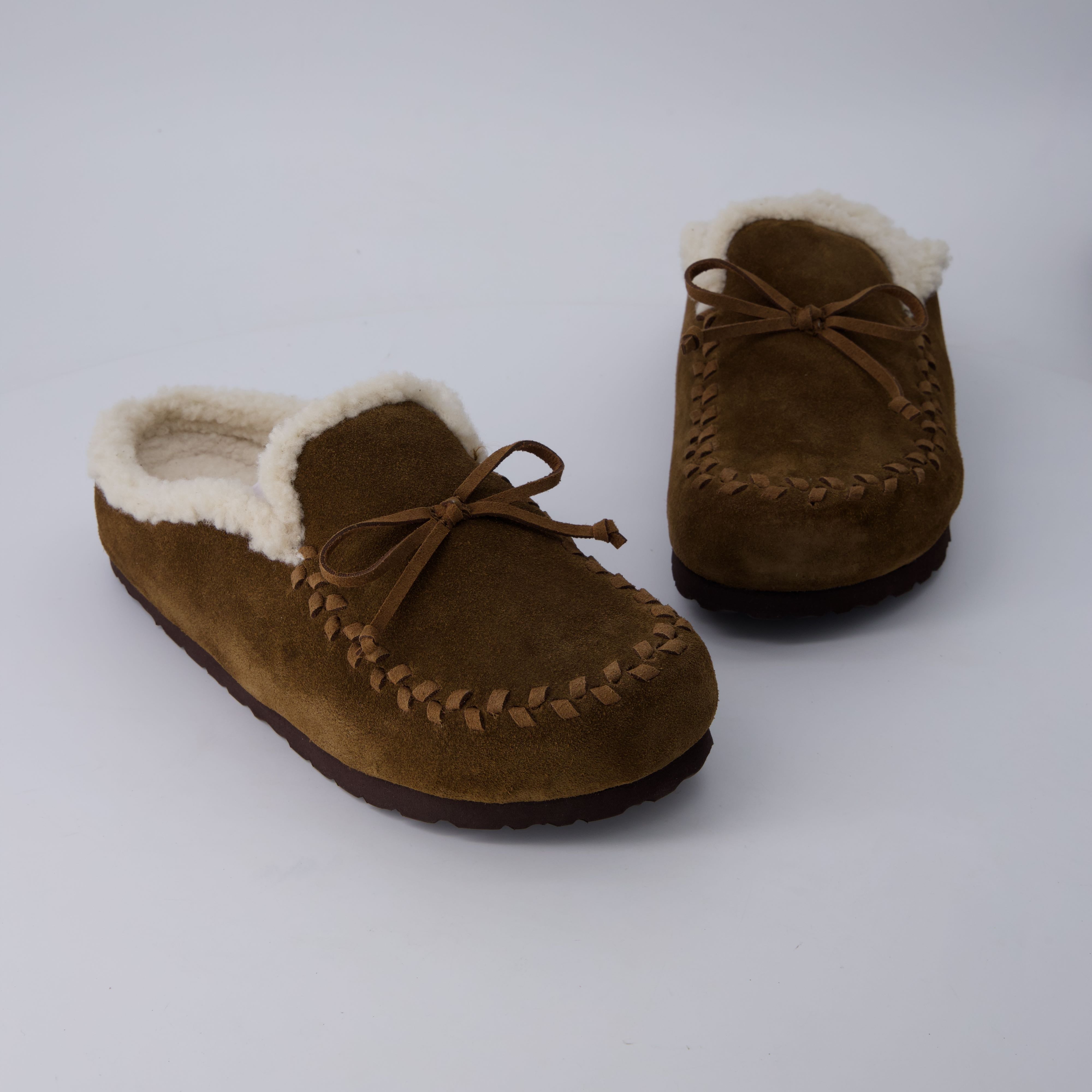 Creek Genuine Suede Slippers Brown