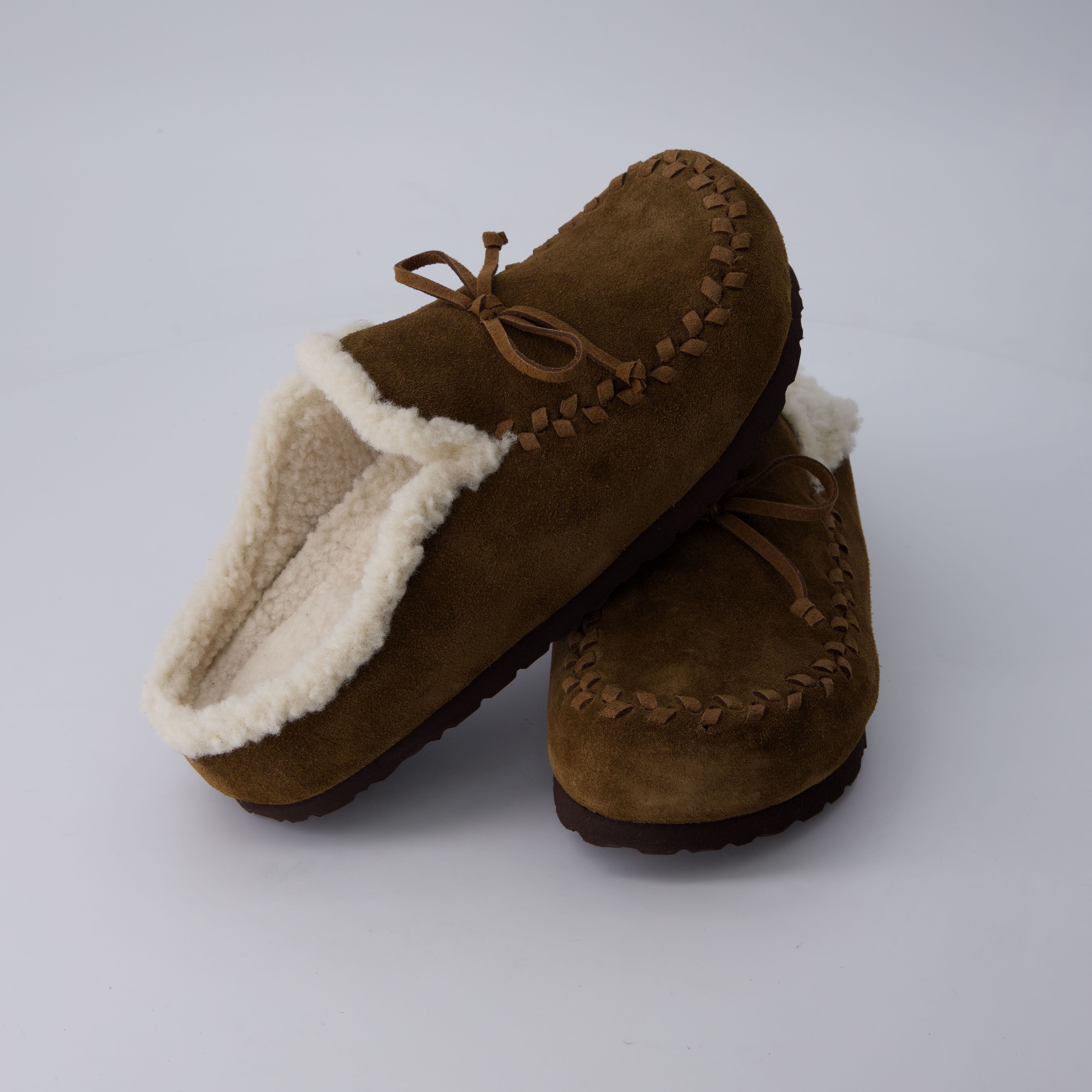Creek Genuine Suede Slippers Brown