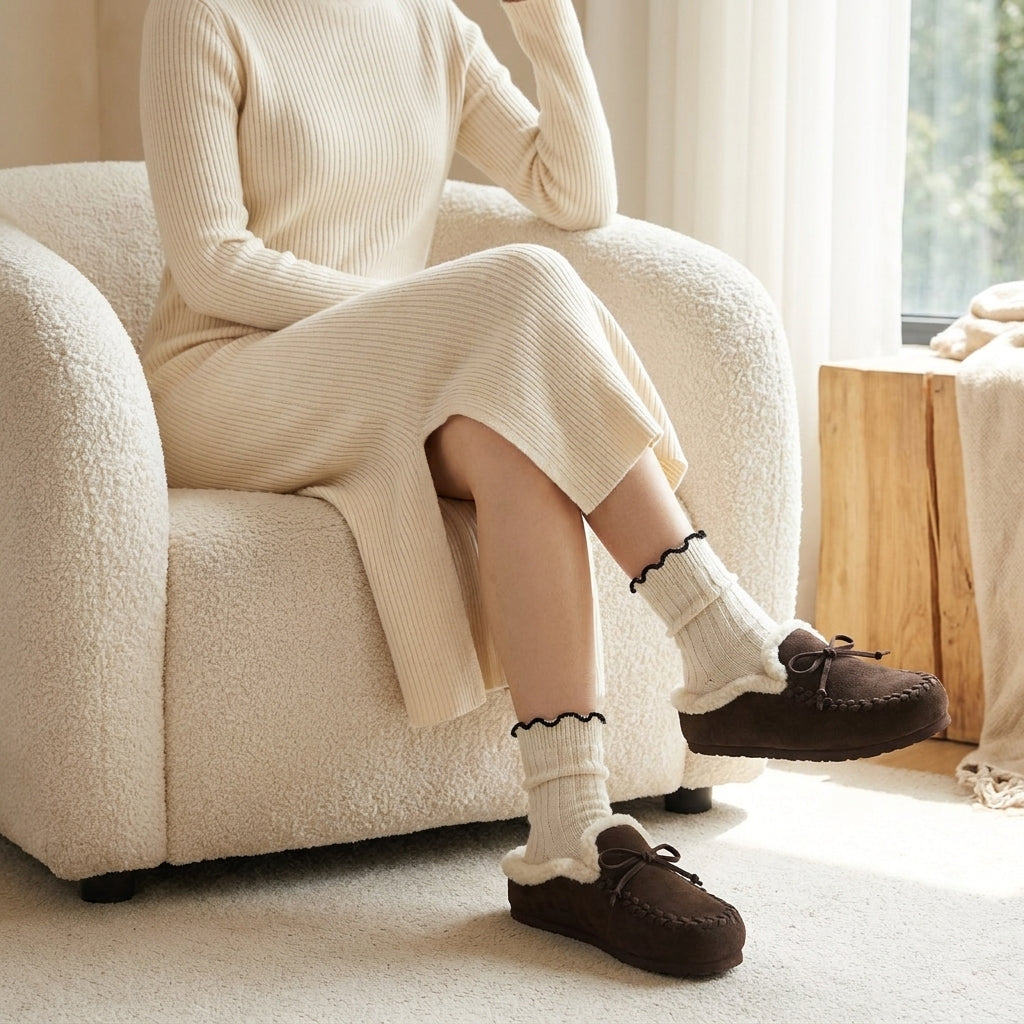 Creek Genuine Suede Slippers Chocolate