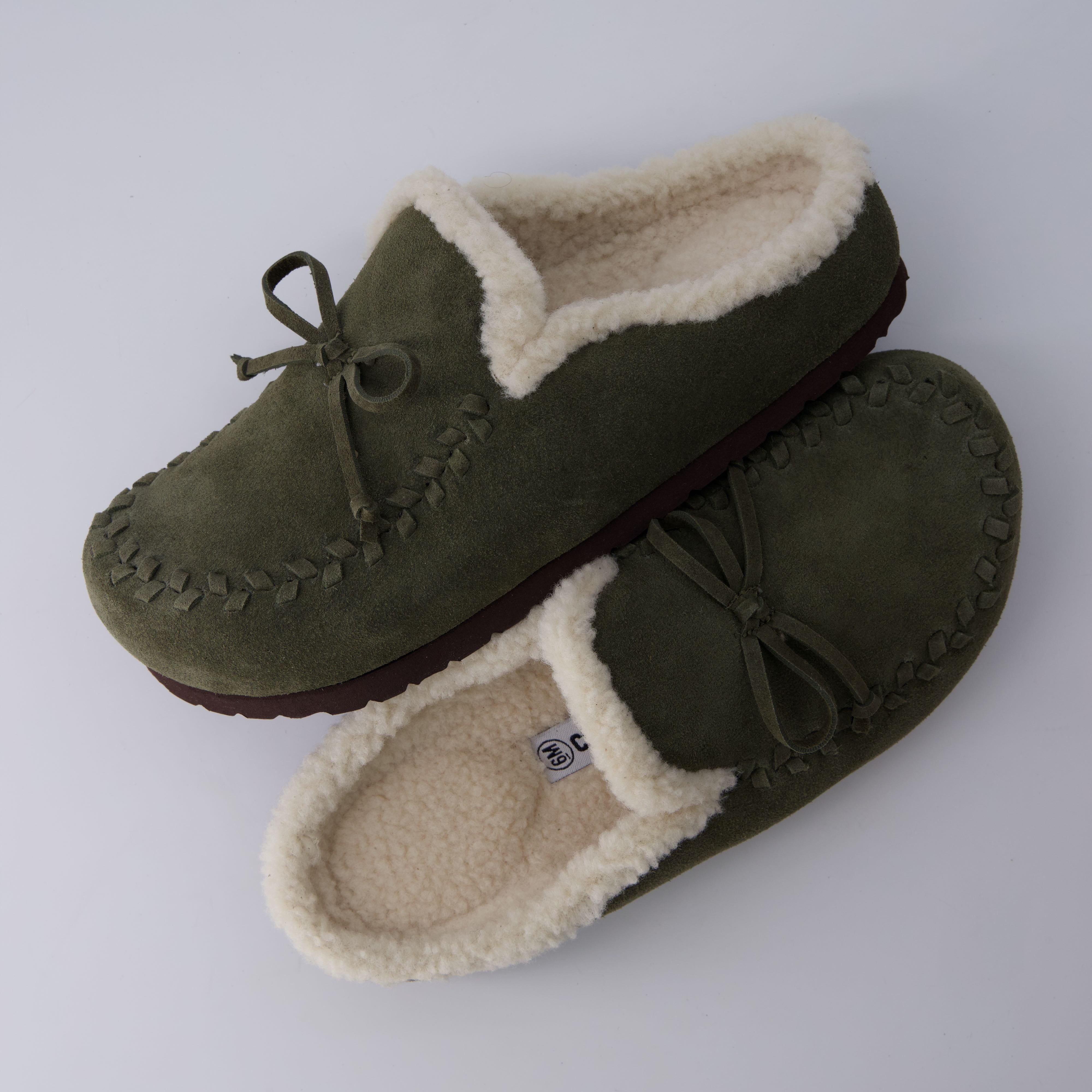 Creek Genuine Suede Slippers Khaki