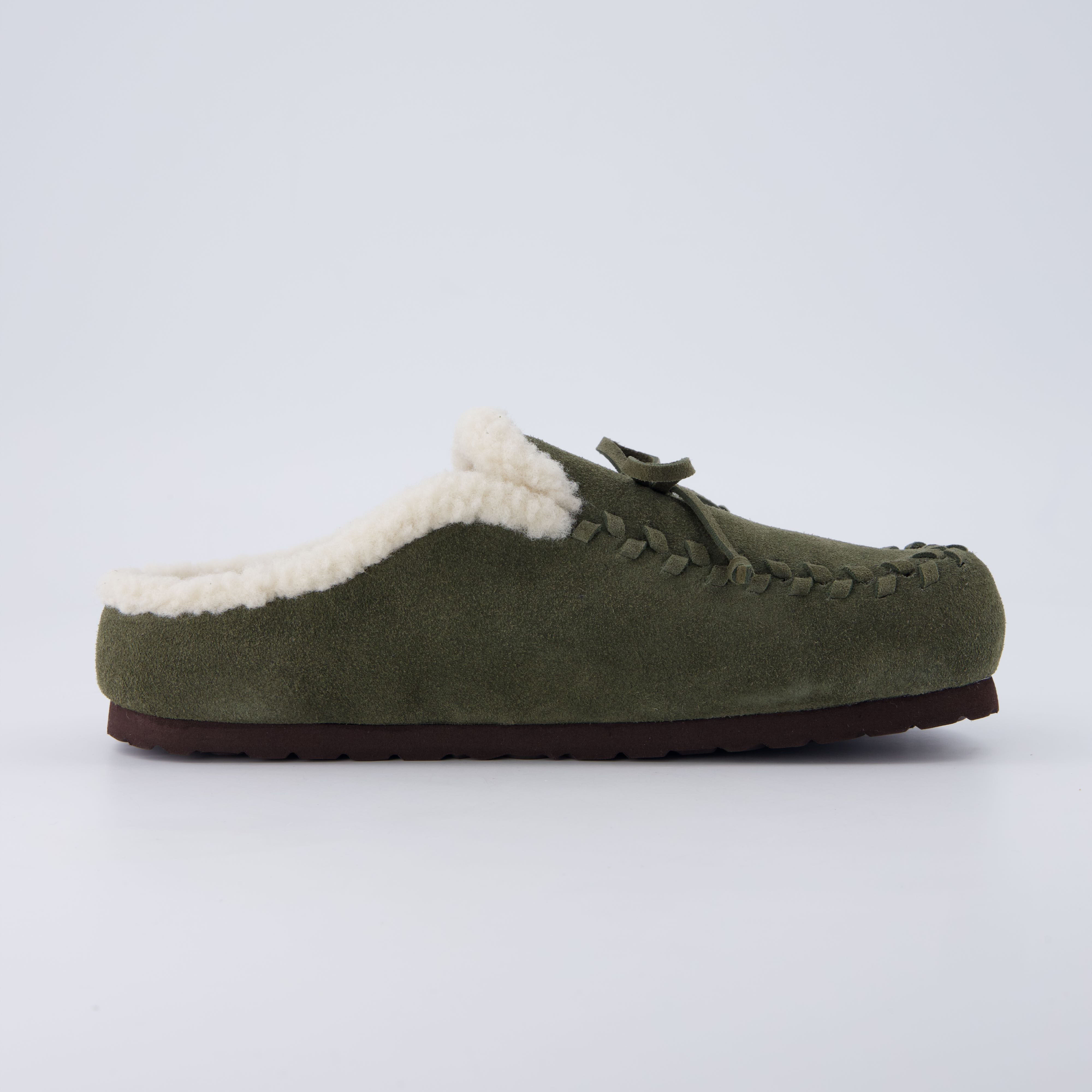 Creek Genuine Suede Slippers Khaki