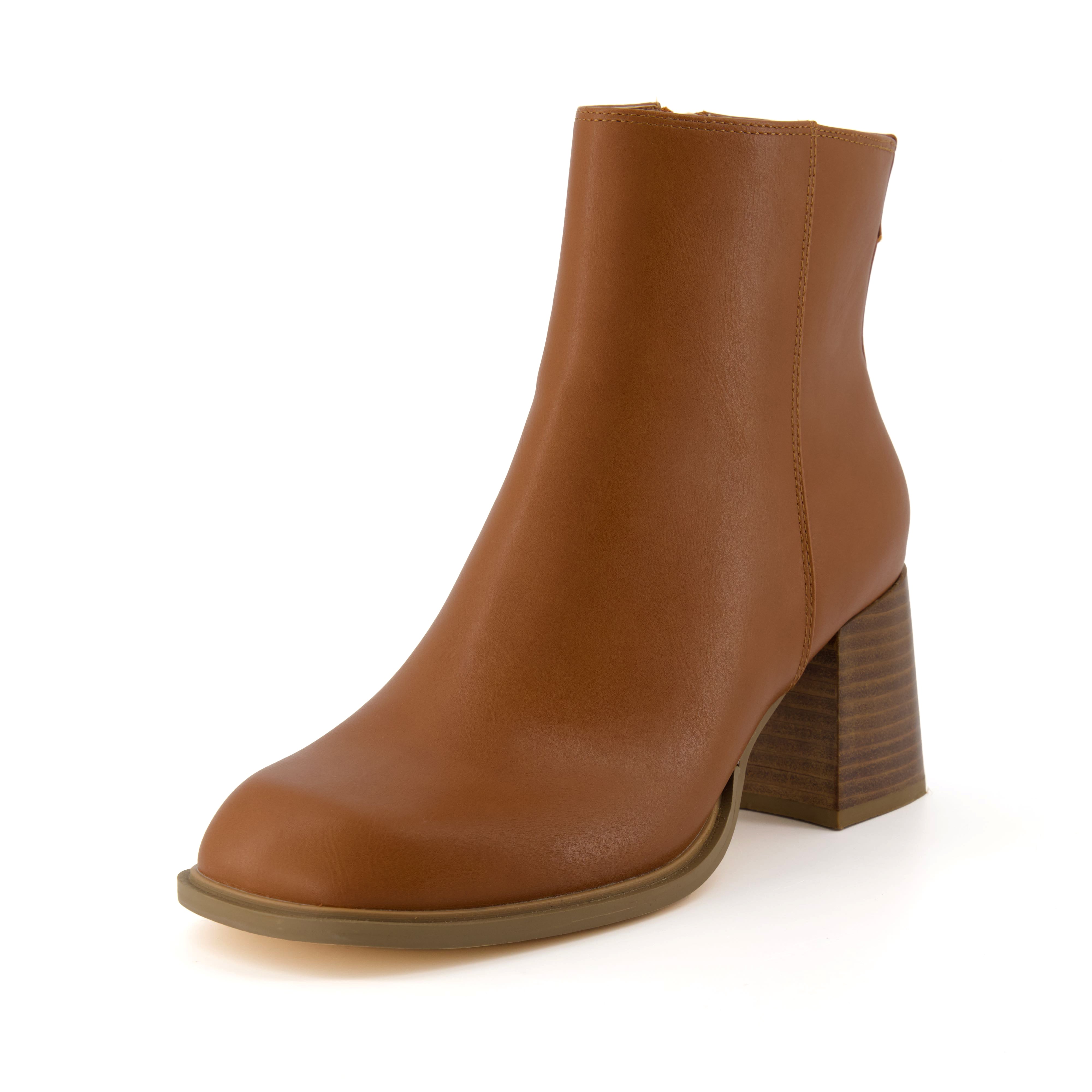 Dante Block Heel Dress Boot Cognac