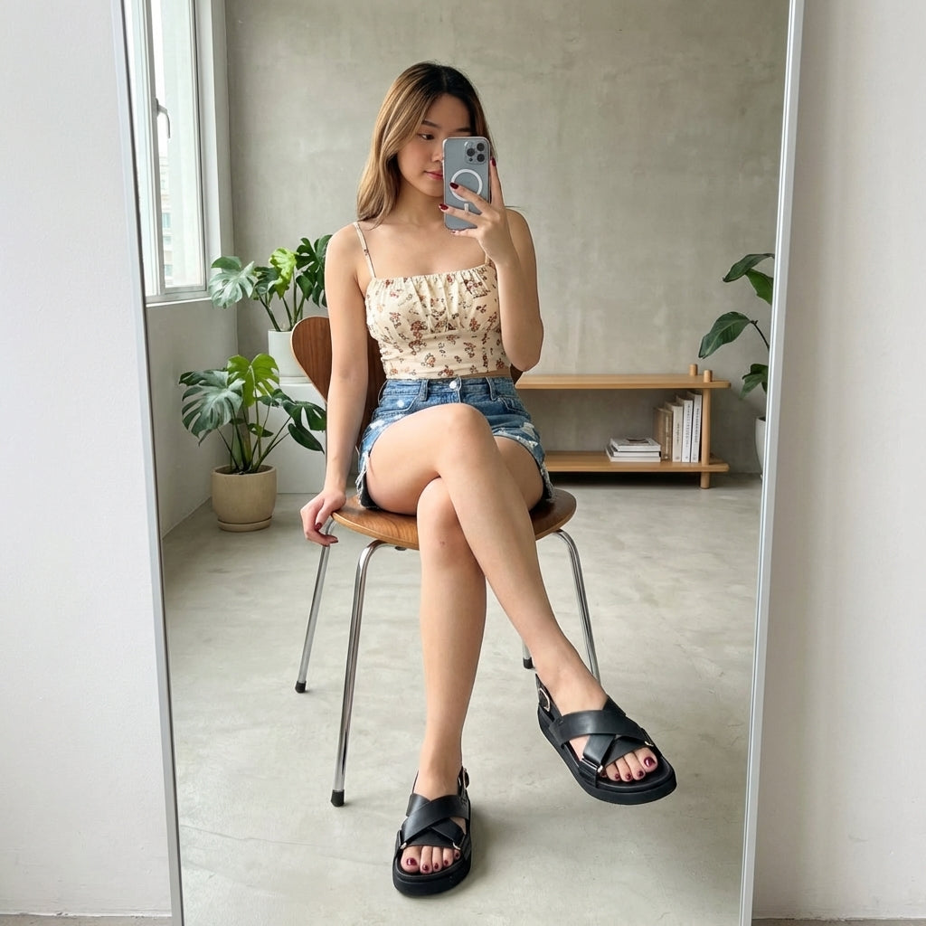 Eden Footbed Sandals Black Medium