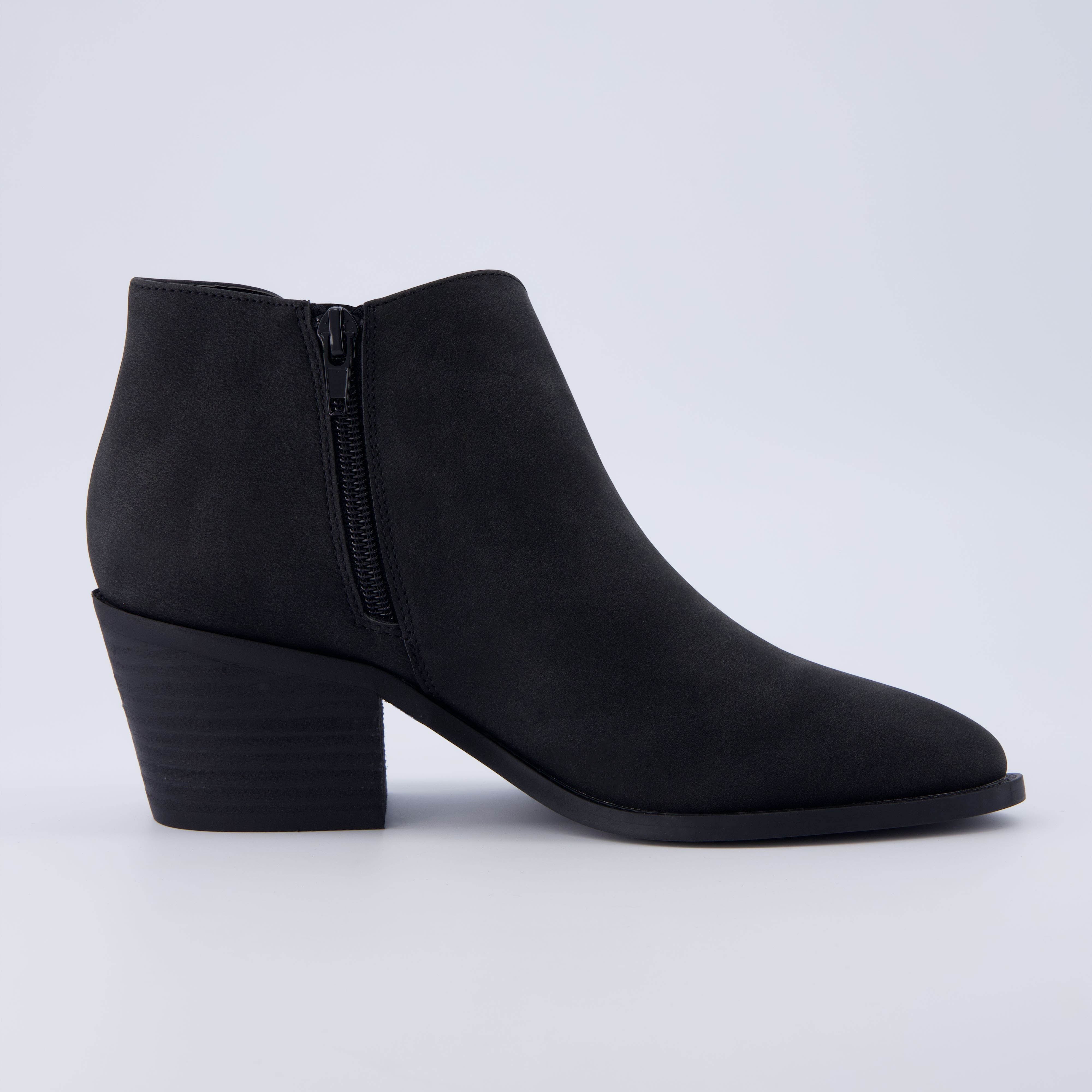 Edith Cut Out Ankle Bootie Black