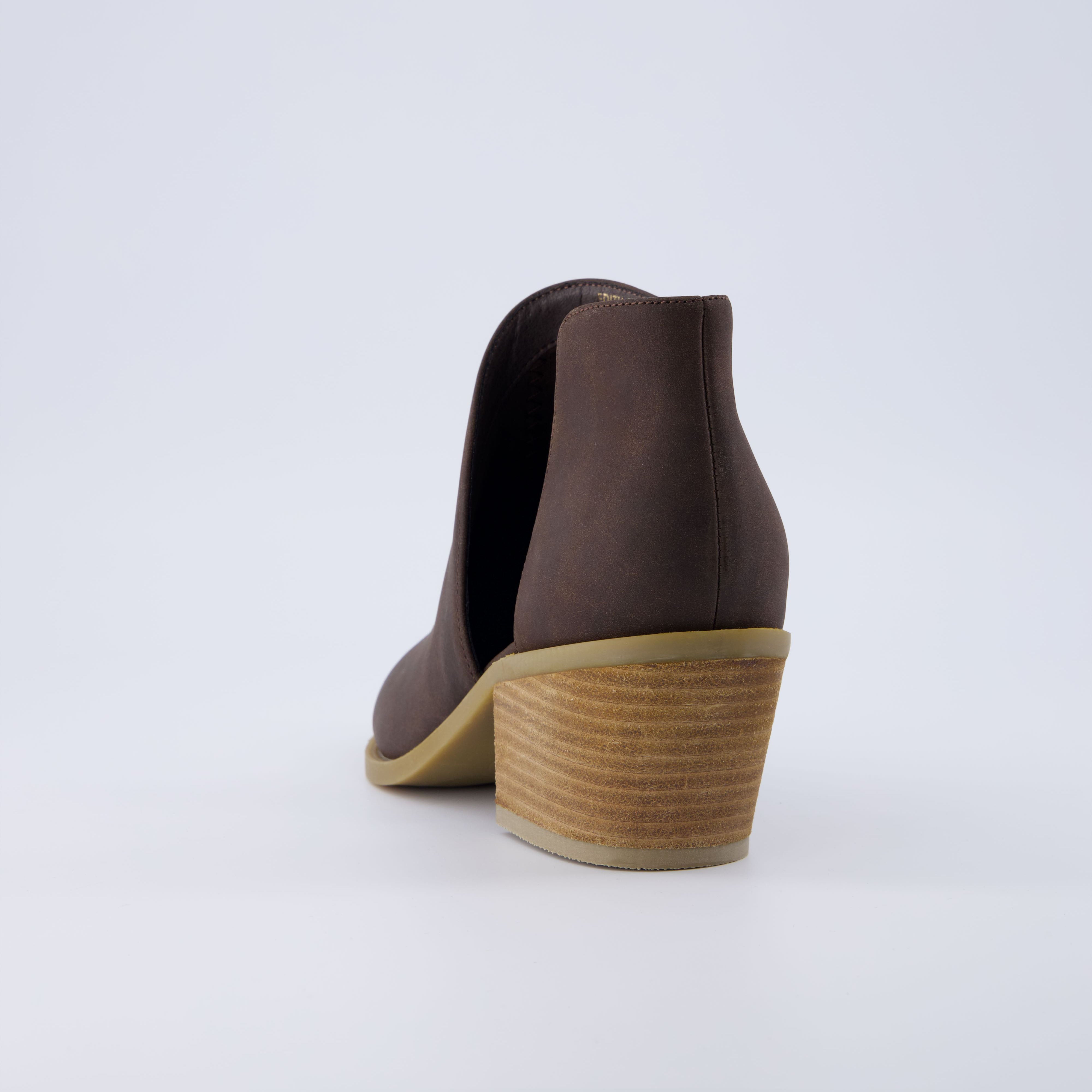 Edith Cut Out Ankle Bootie Brown