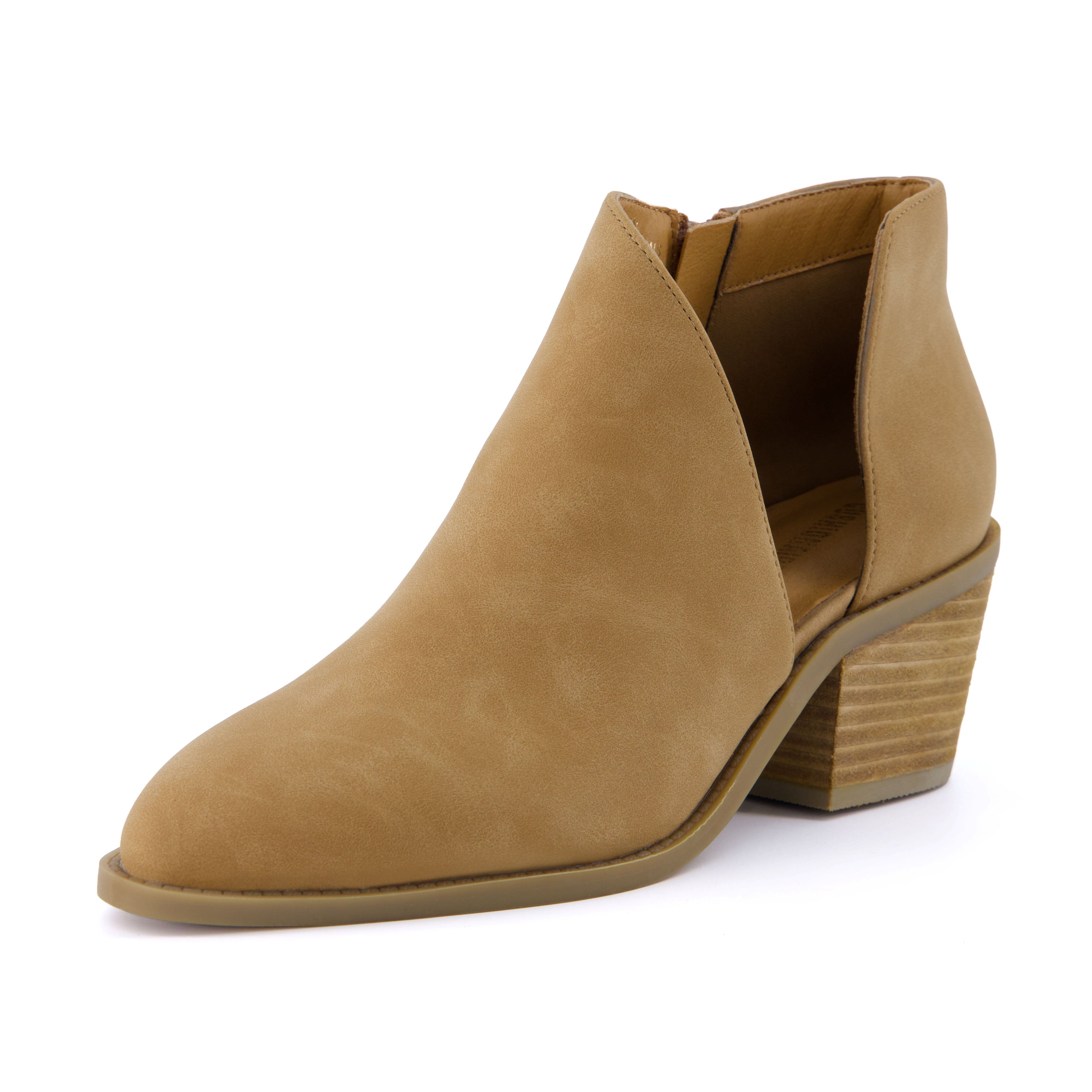 Edith Cut Out Ankle Bootie Tan
