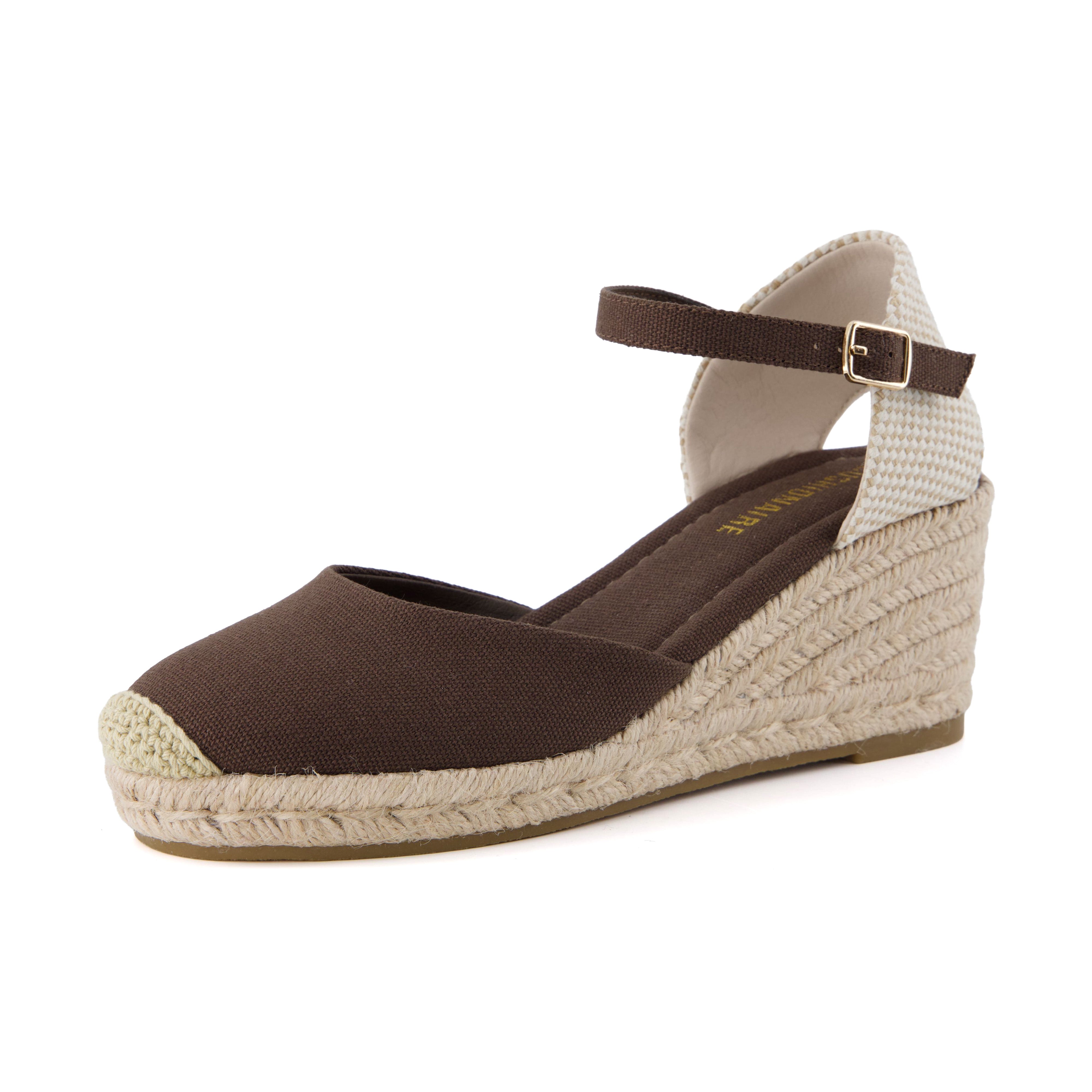 Elche Wedge Sandals Brown