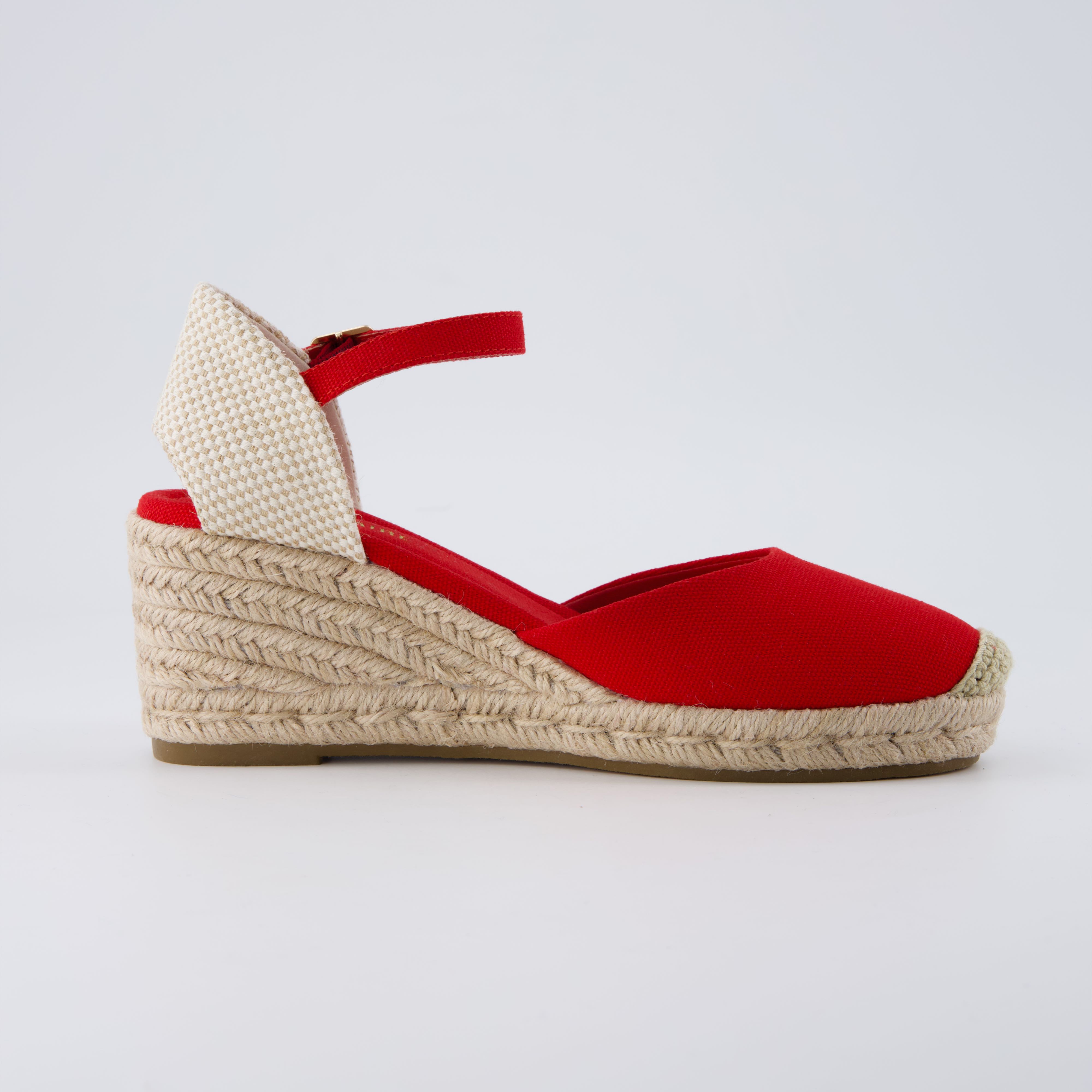 Elche Wedge Sandals Red