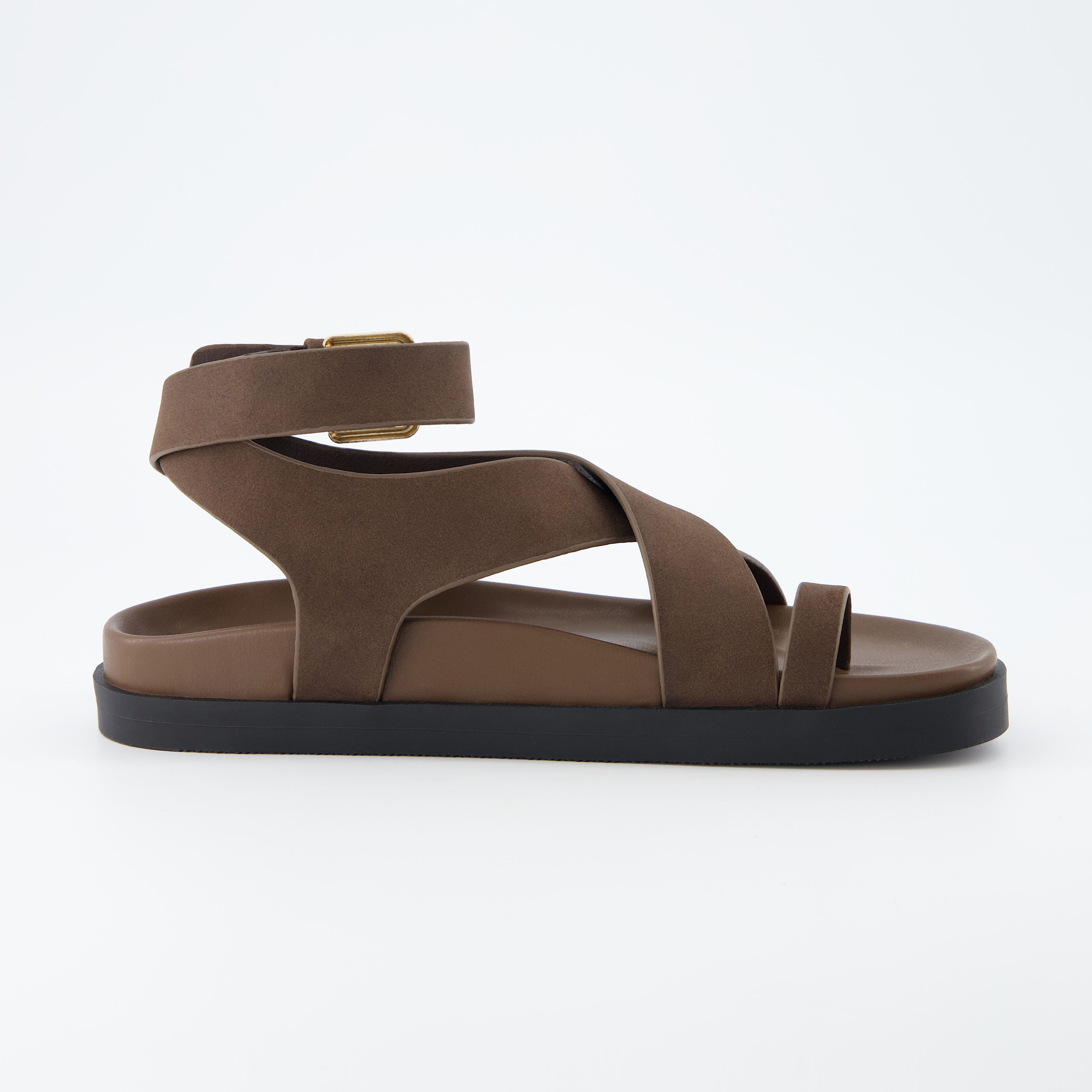 Entry Ankle Wrap Molded Footbed Sandal Espresso