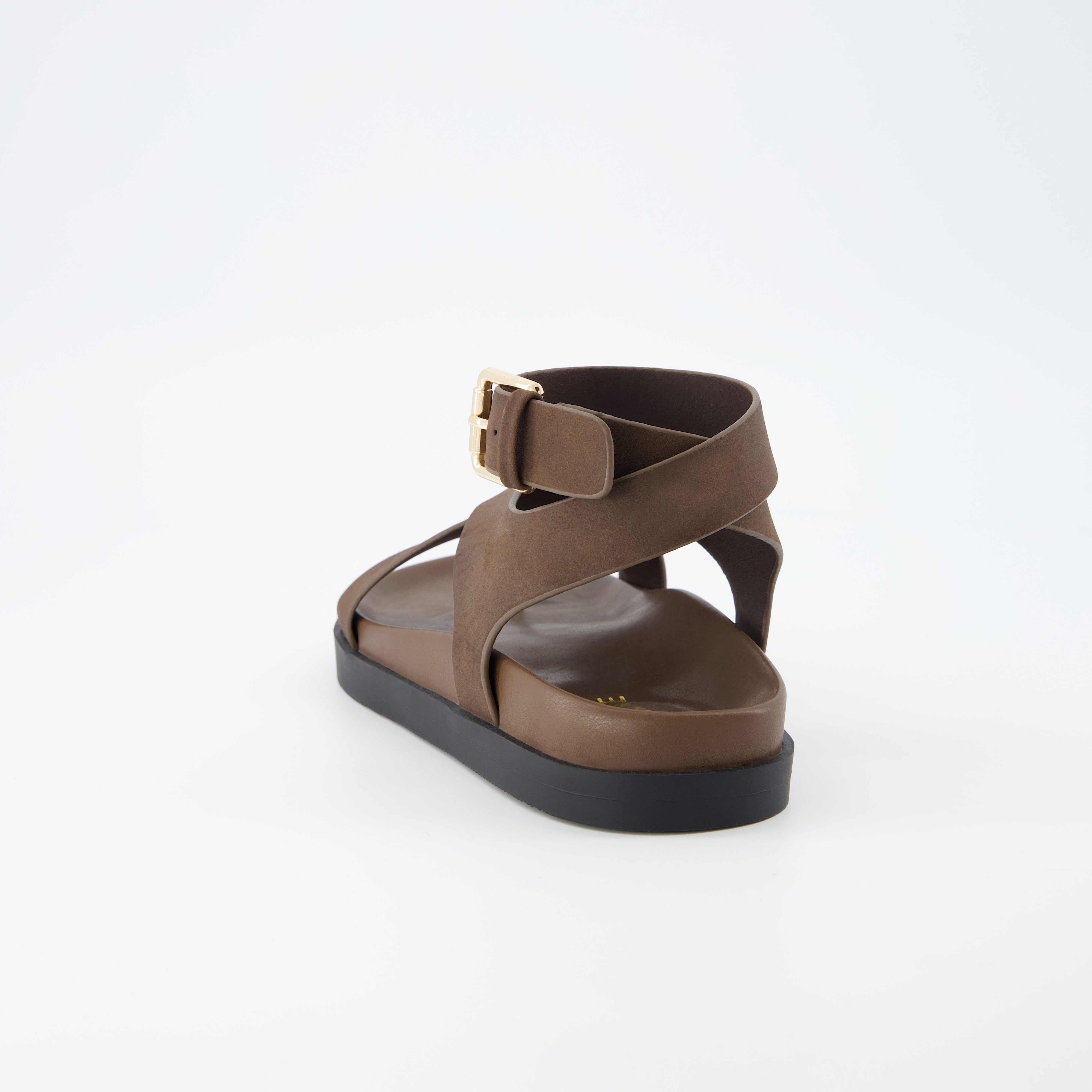 Entry Ankle Wrap Molded Footbed Sandal Espresso