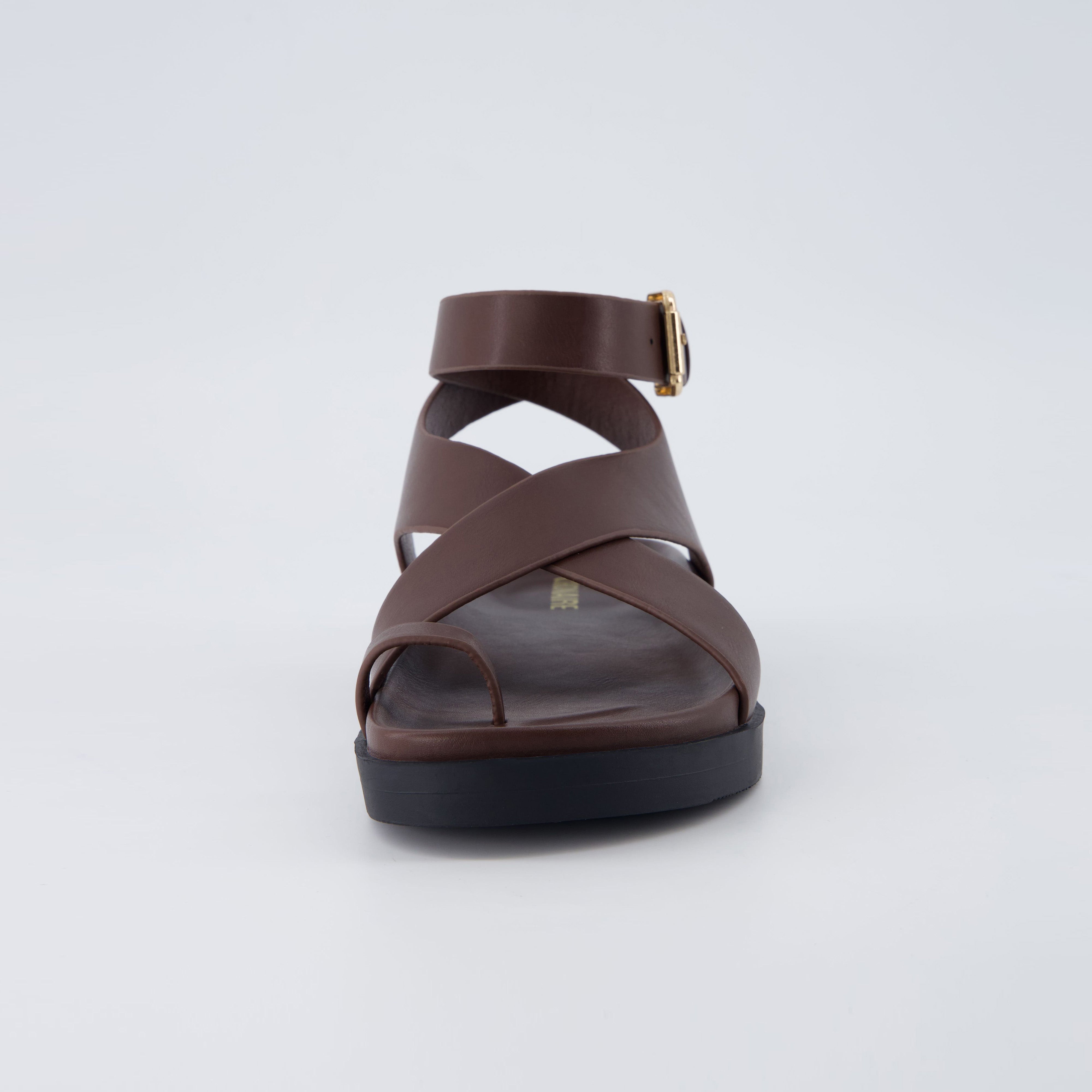 Entry Ankle Wrap Molded Footbed Sandal Chocolate