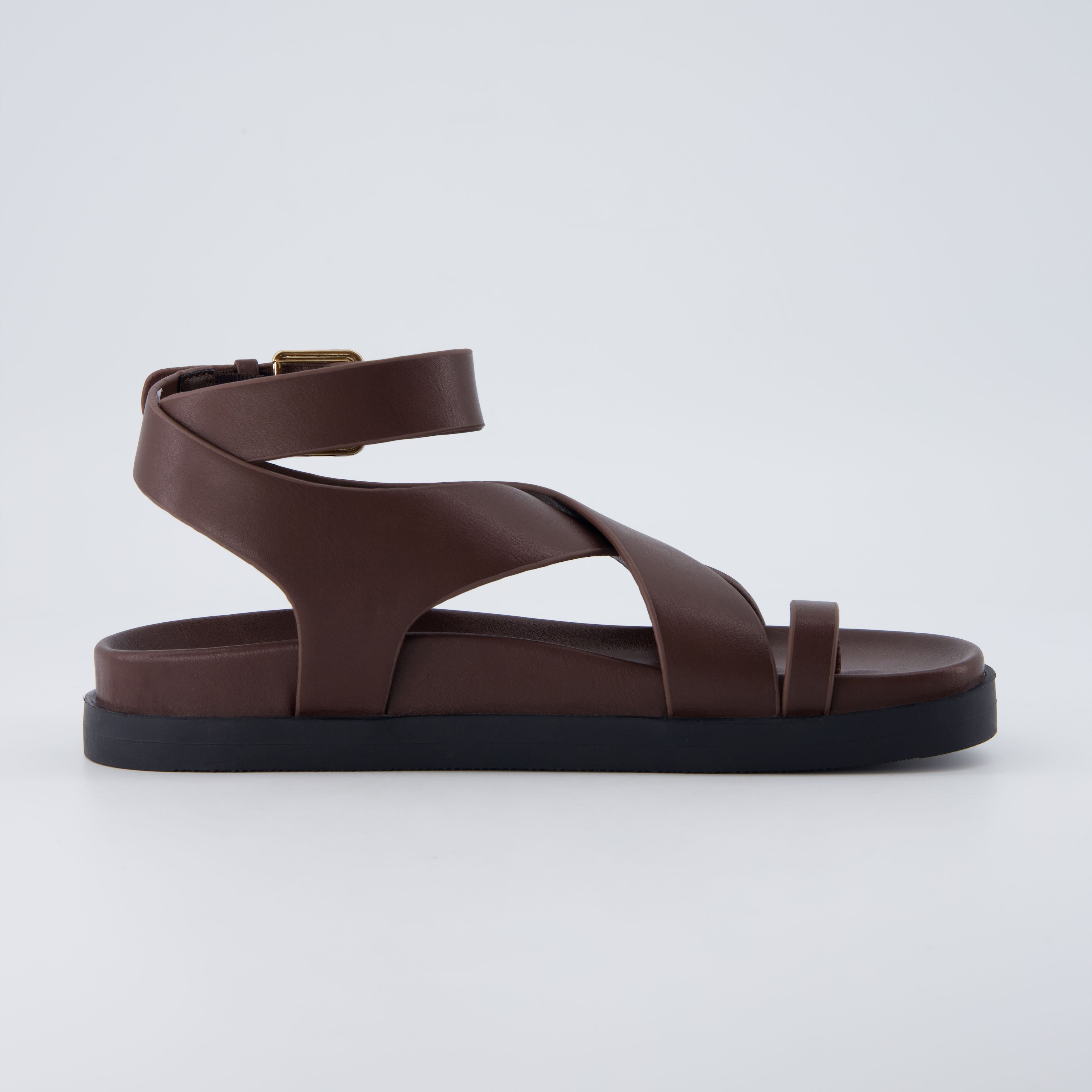 Entry Ankle Wrap Molded Footbed Sandal Chocolate