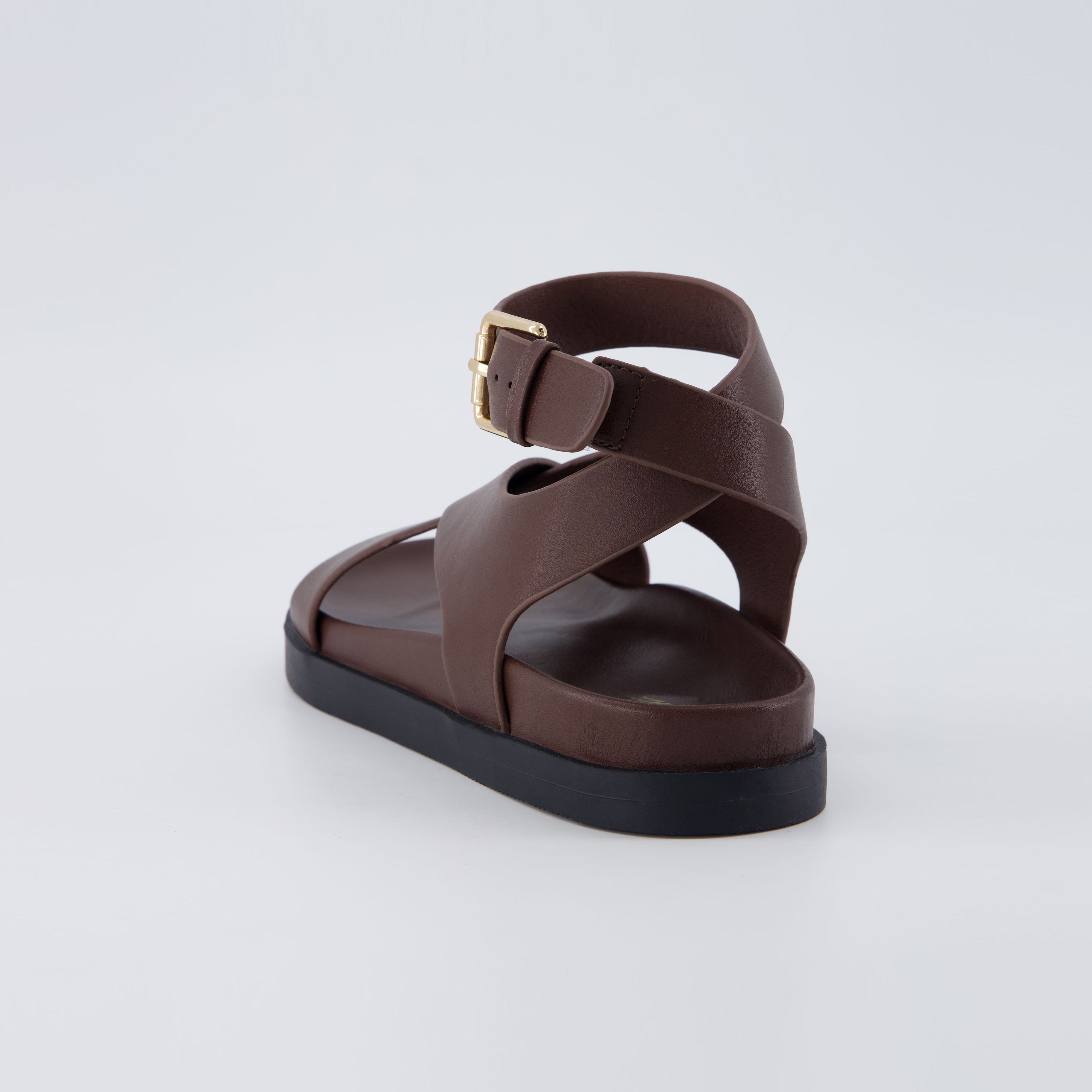 Entry Ankle Wrap Molded Footbed Sandal Chocolate