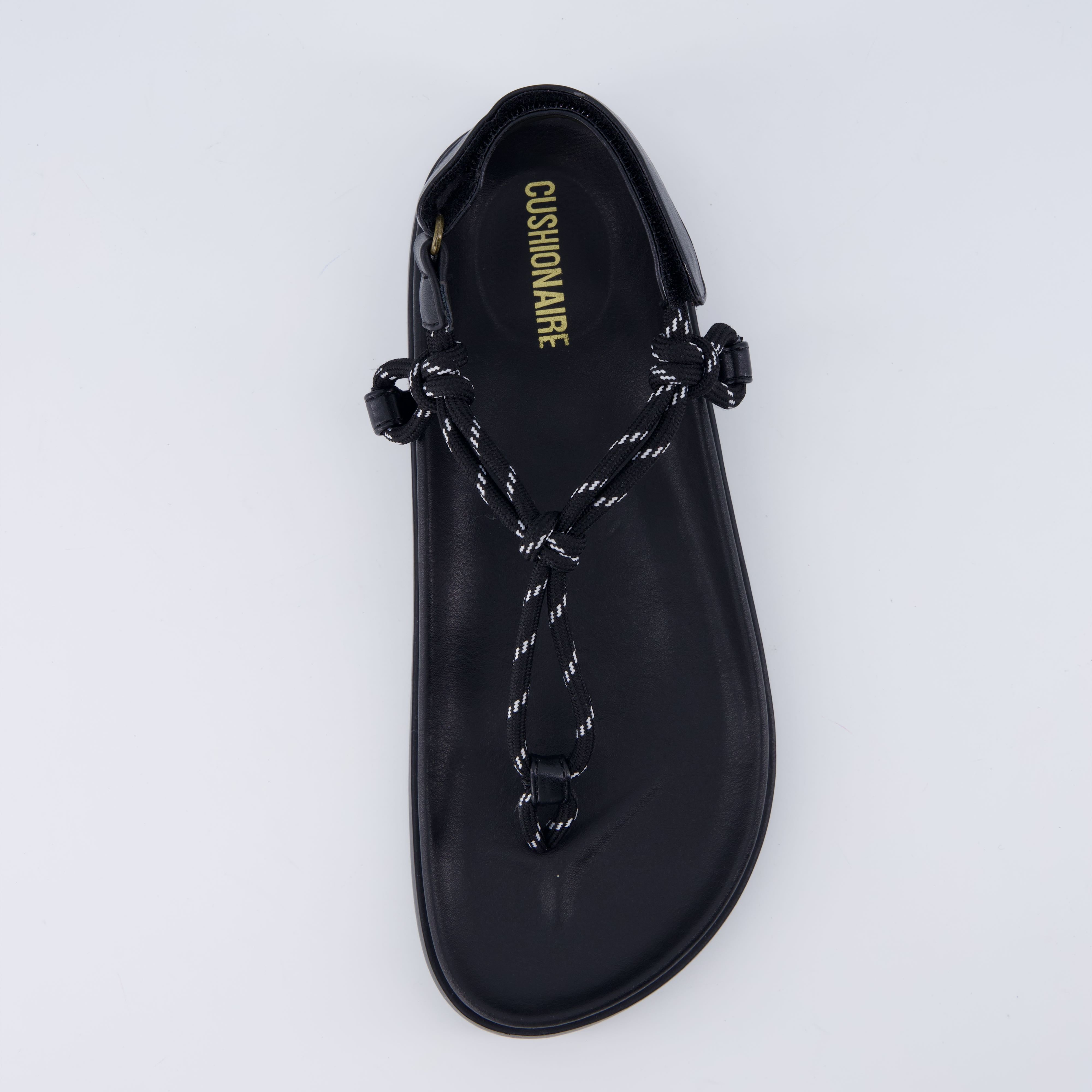Era Rope Thong Strappy Sandals Black Medium