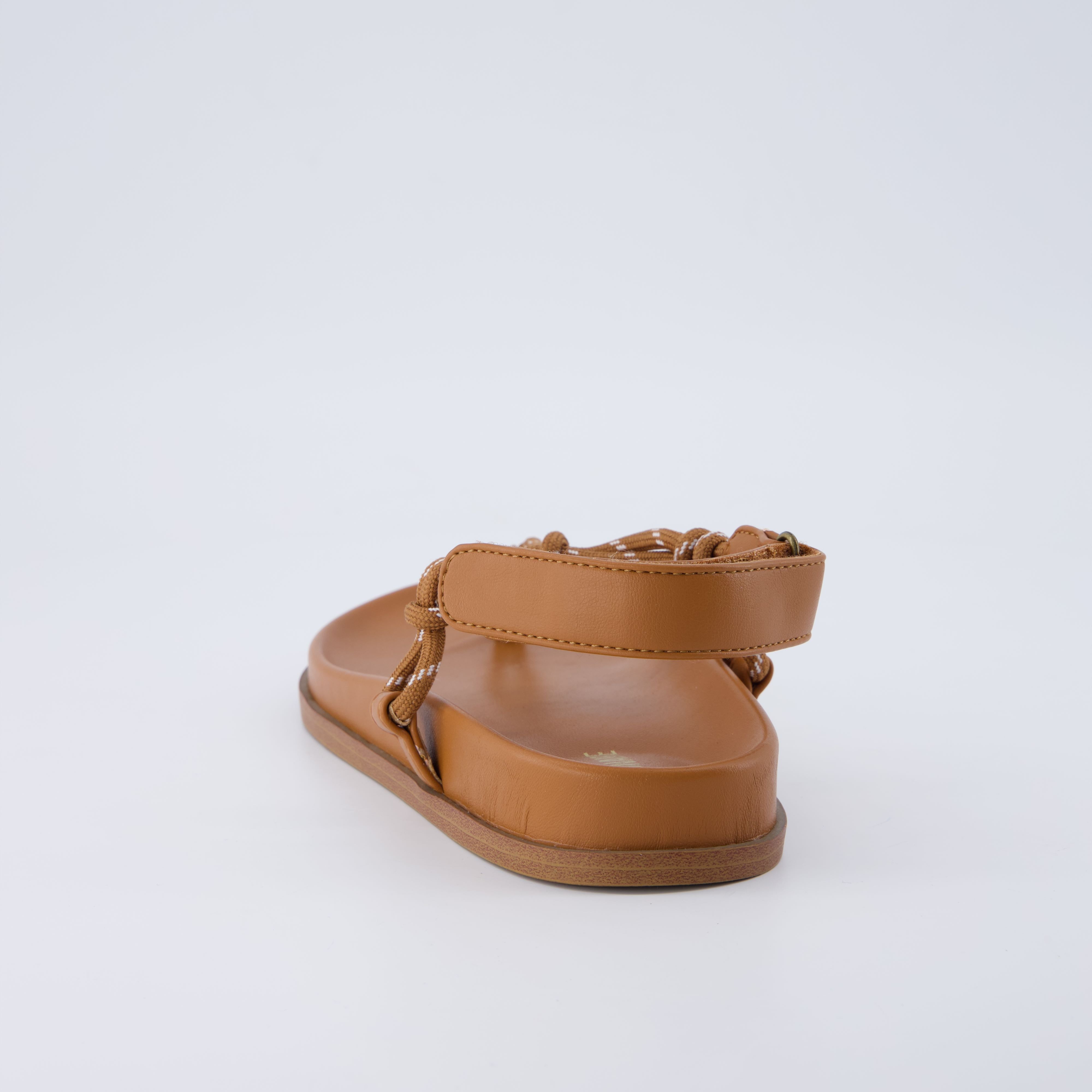 Era Rope Thong Strappy Sandals Cognac Medium