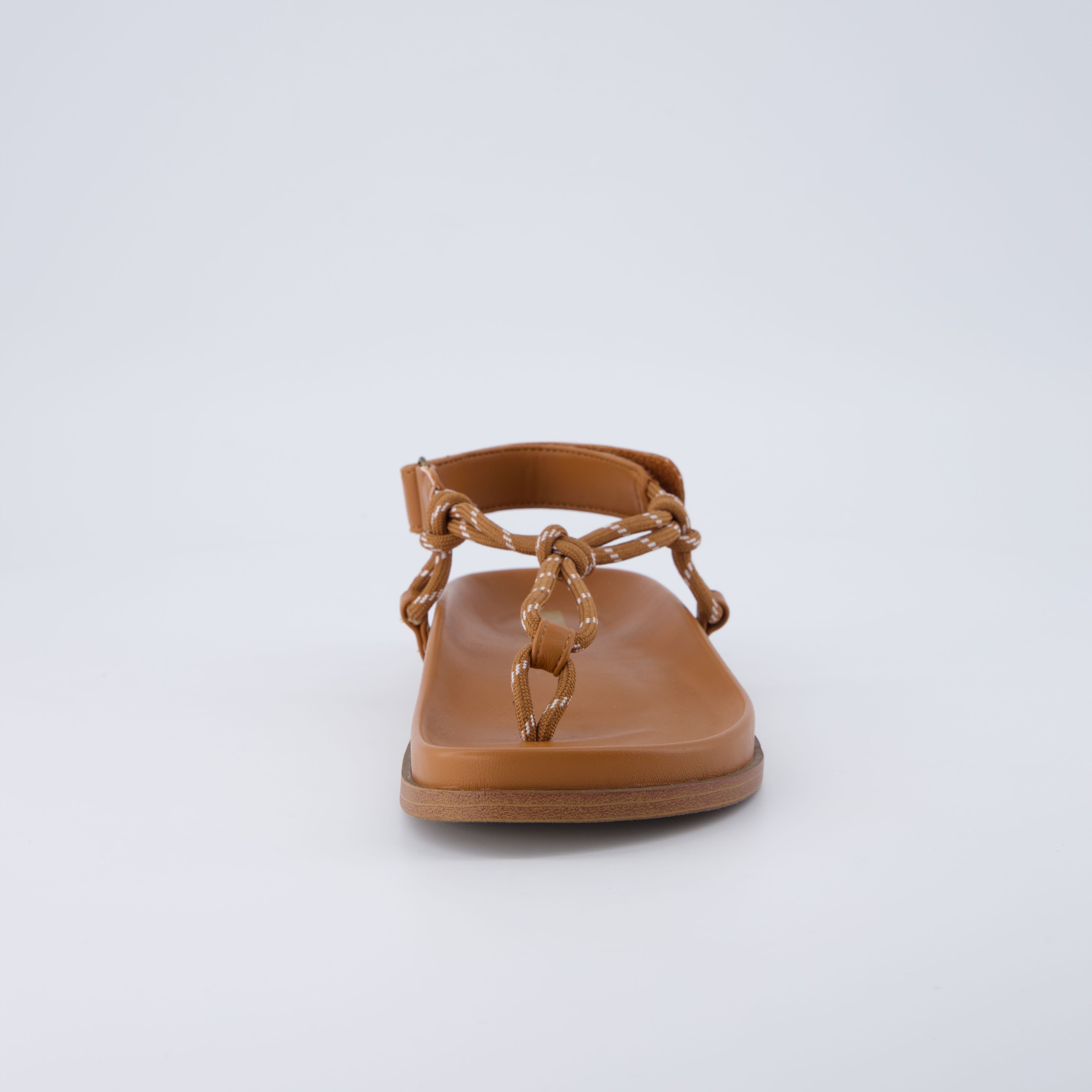 Era Rope Thong Strappy Sandals Cognac Medium