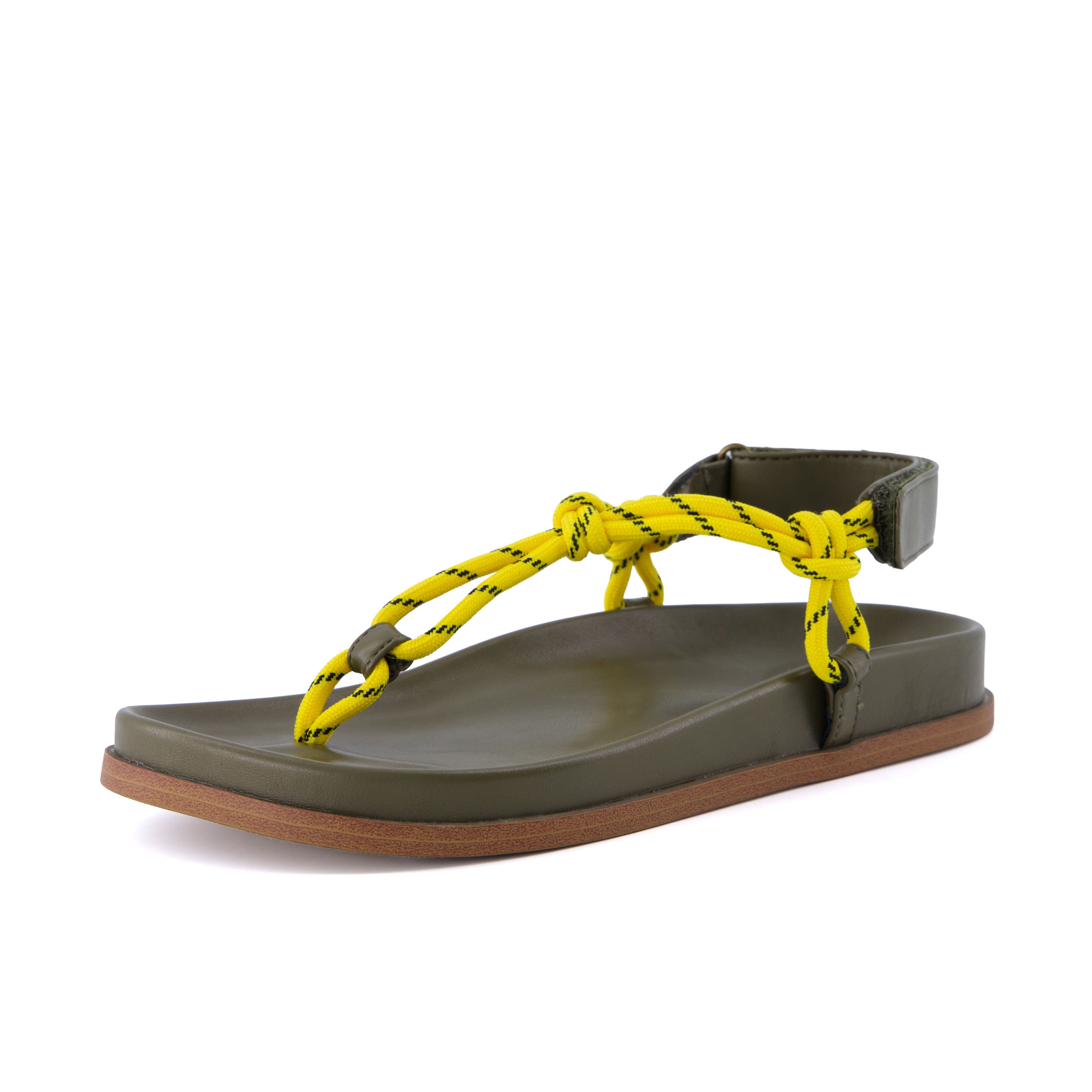 Era Rope Thong Strappy Sandals Olive Medium