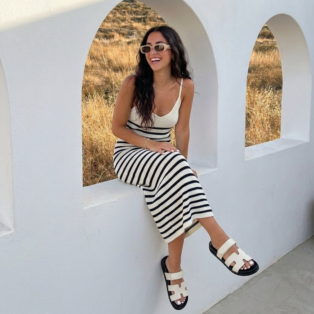 Estate Footbed Sandals Ivory Medium