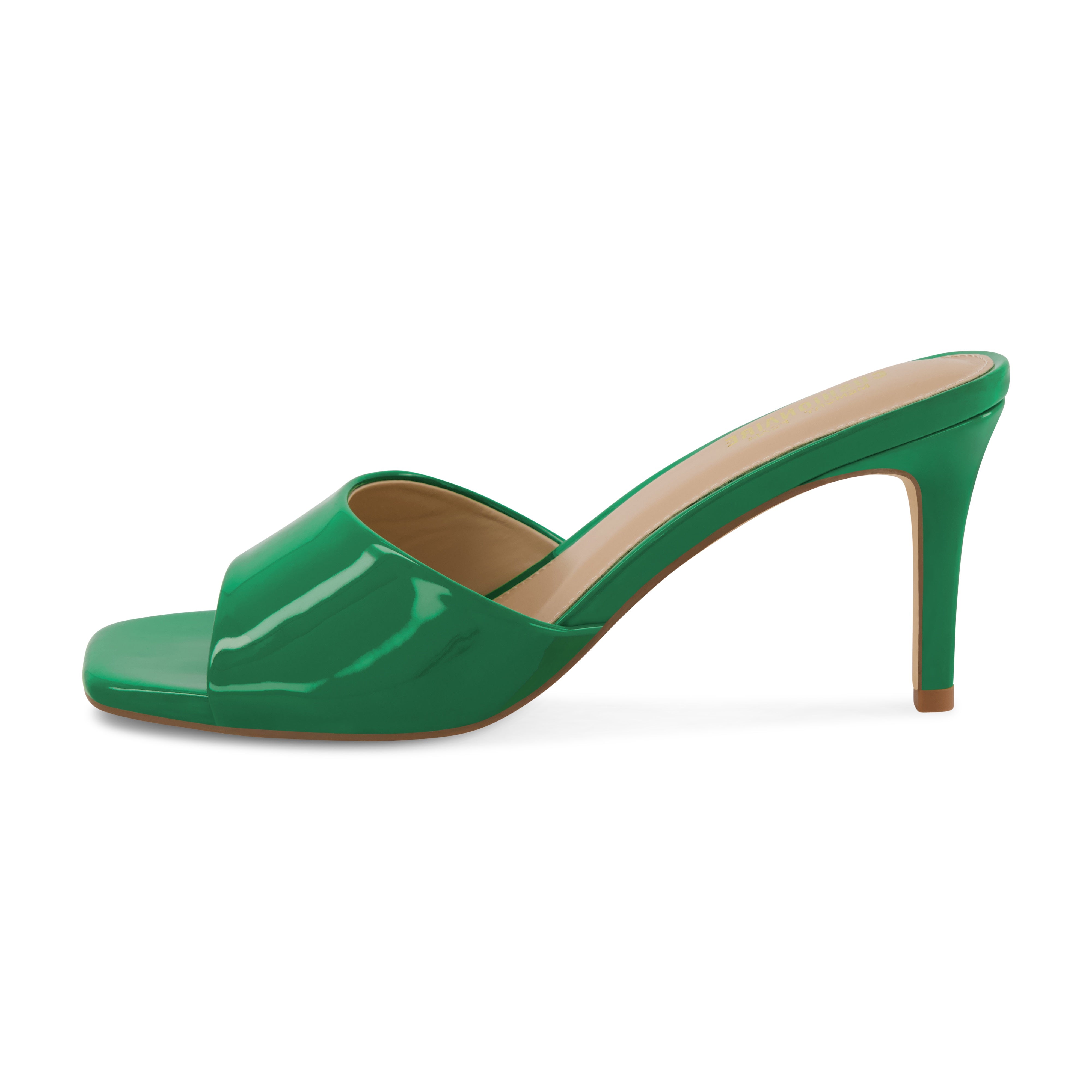 Evie One Band Dress Heel Green Patent