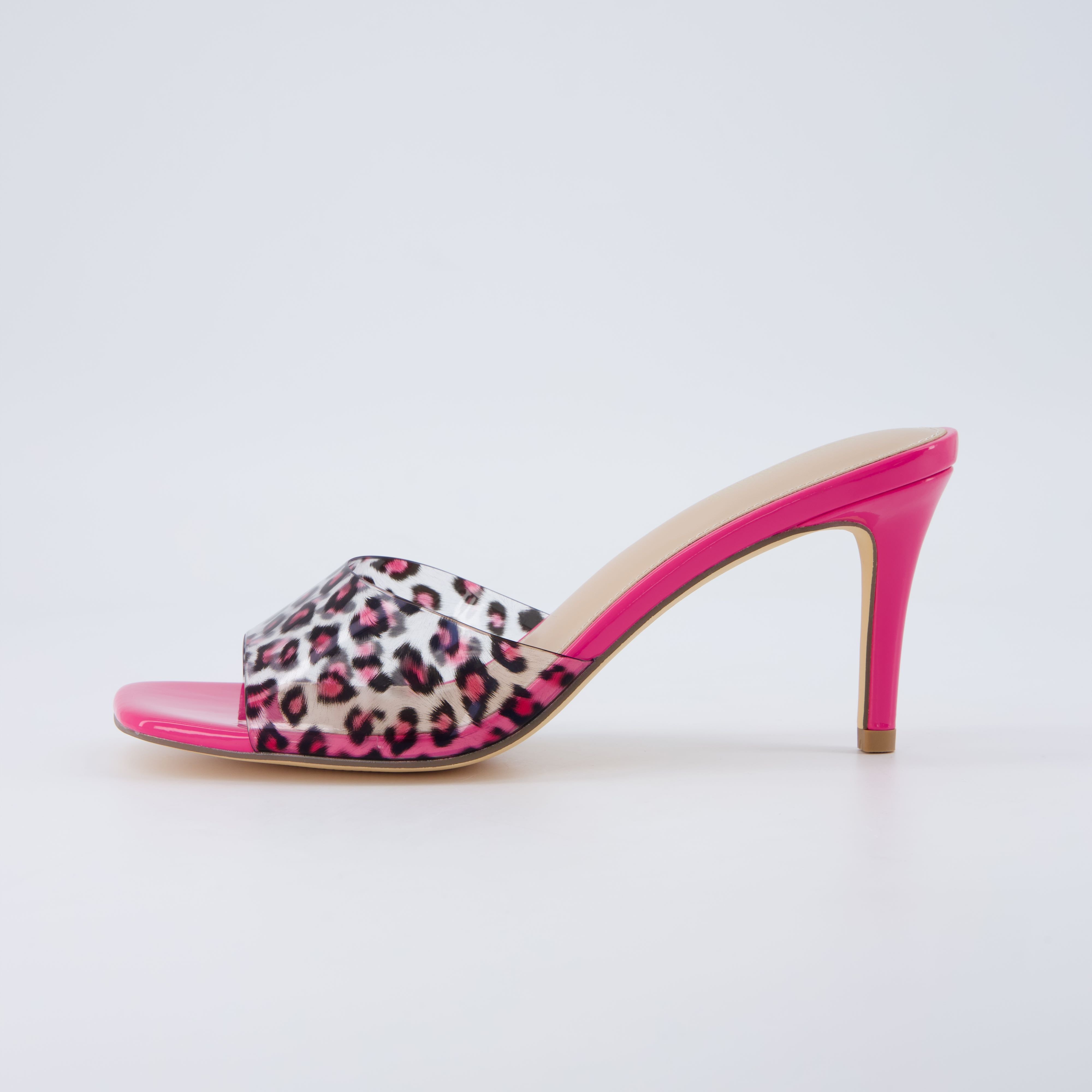 Evie Kitten Heels Pink Leopard