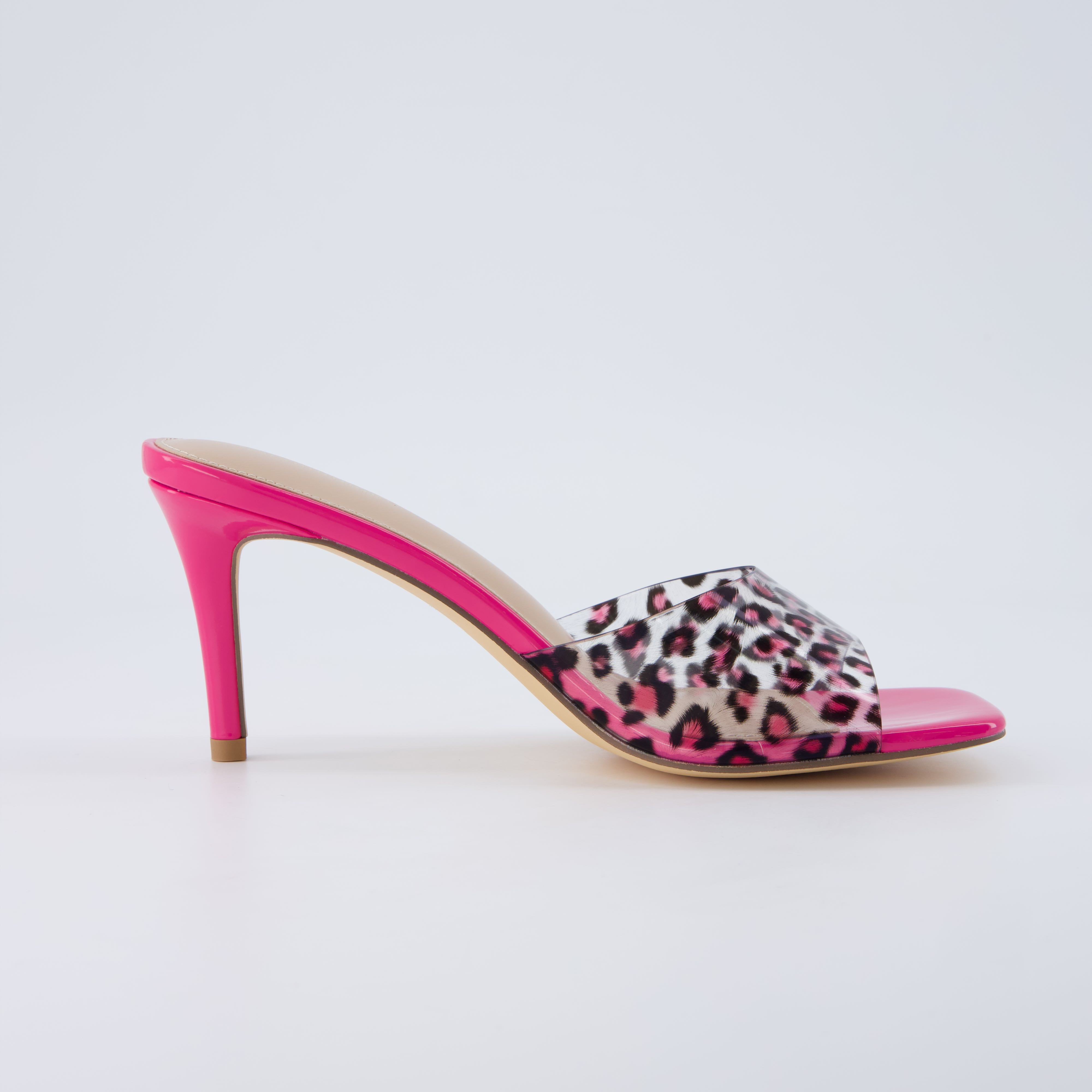 Evie Kitten Heels Pink Leopard