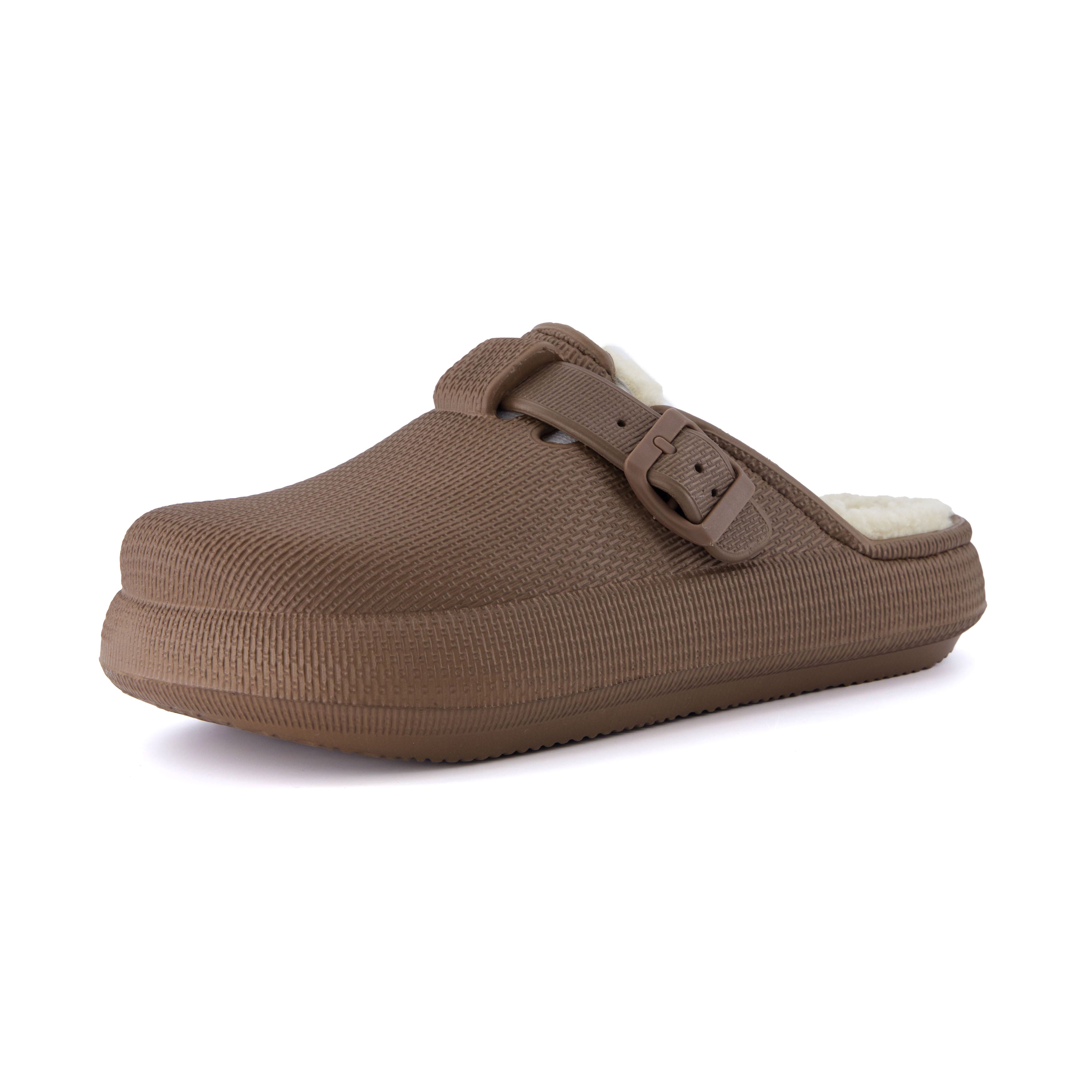Fable Fur Cloud Clog Brown