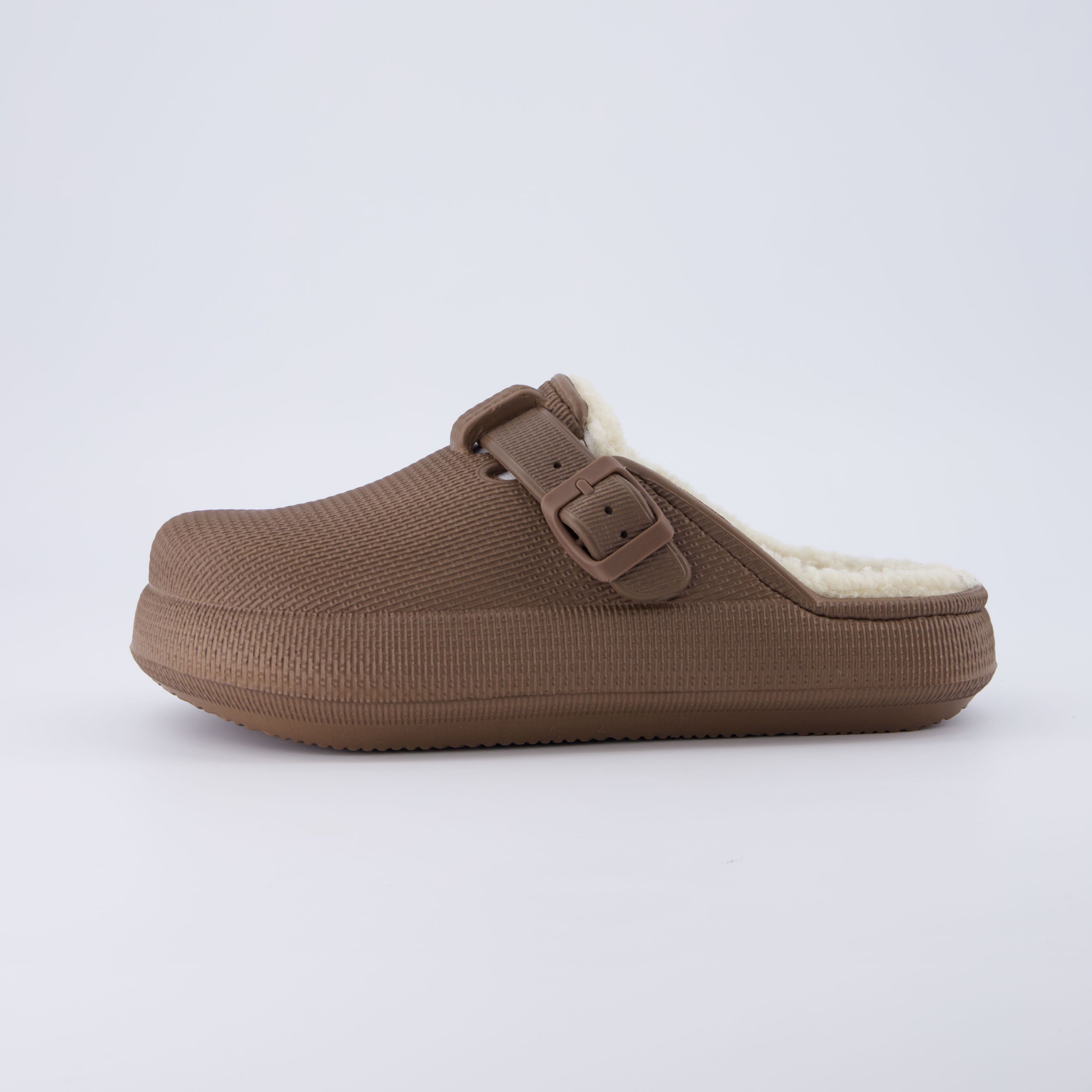 Fable Fur Cloud Clog Brown