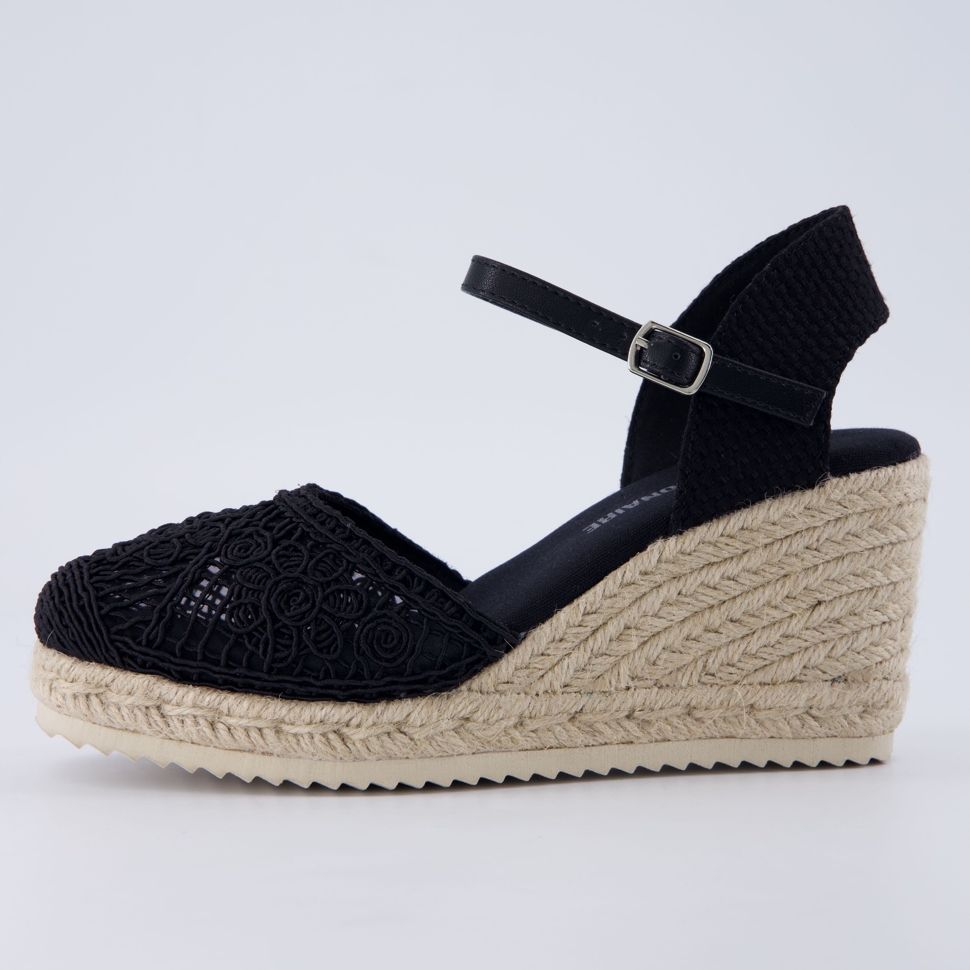 Flora Platform Espadrilles Black