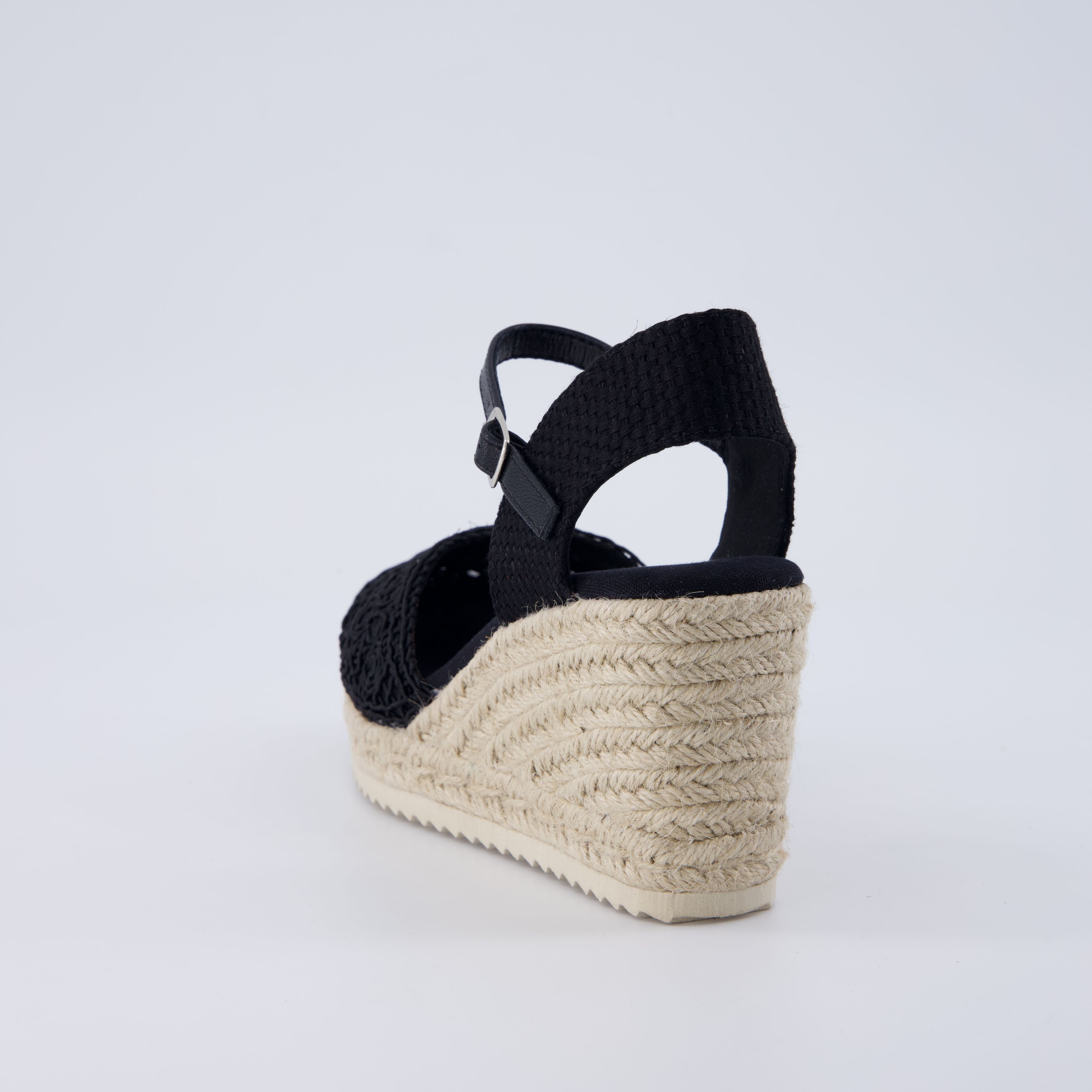 Flora Platform Espadrilles Black