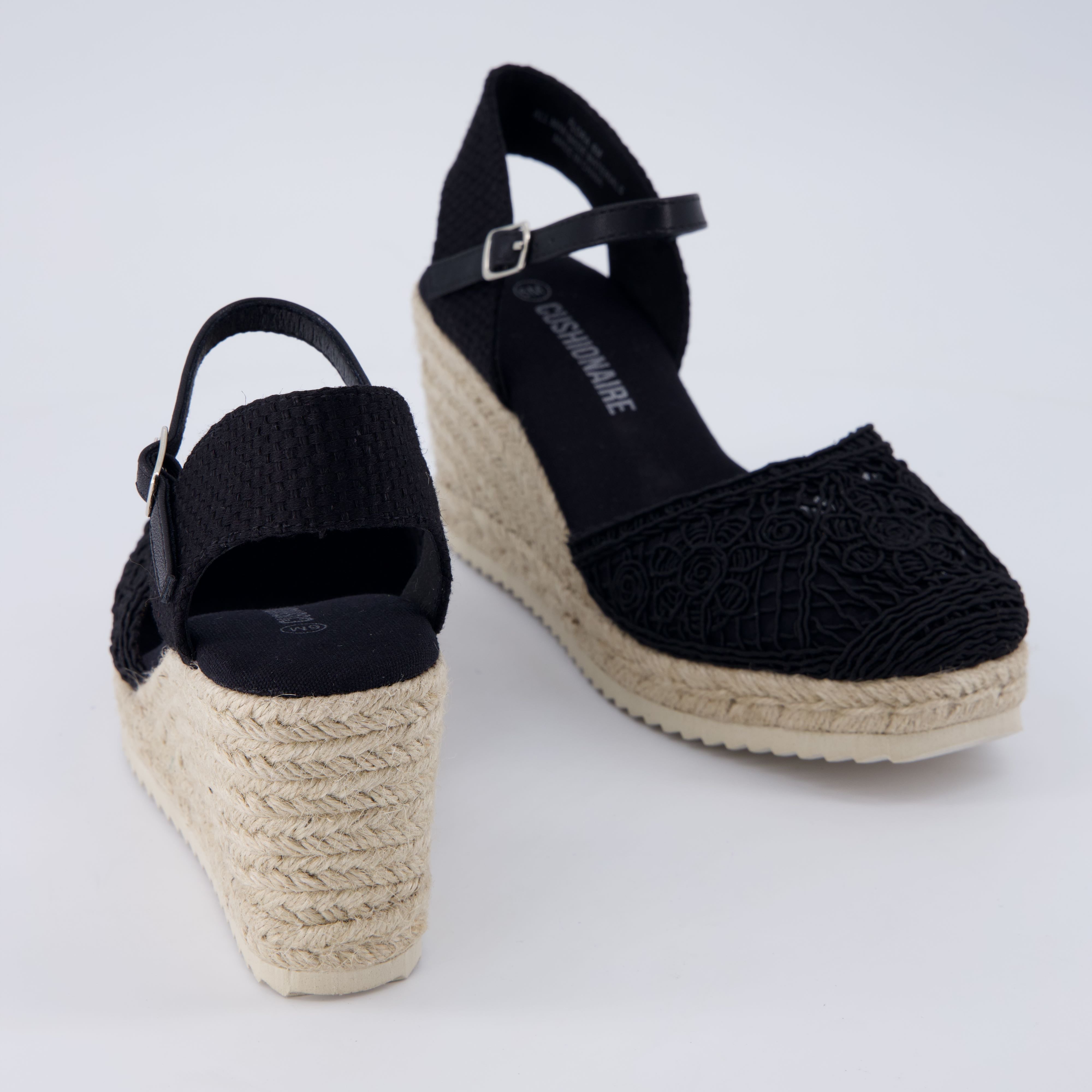 Flora Platform Espadrilles Black