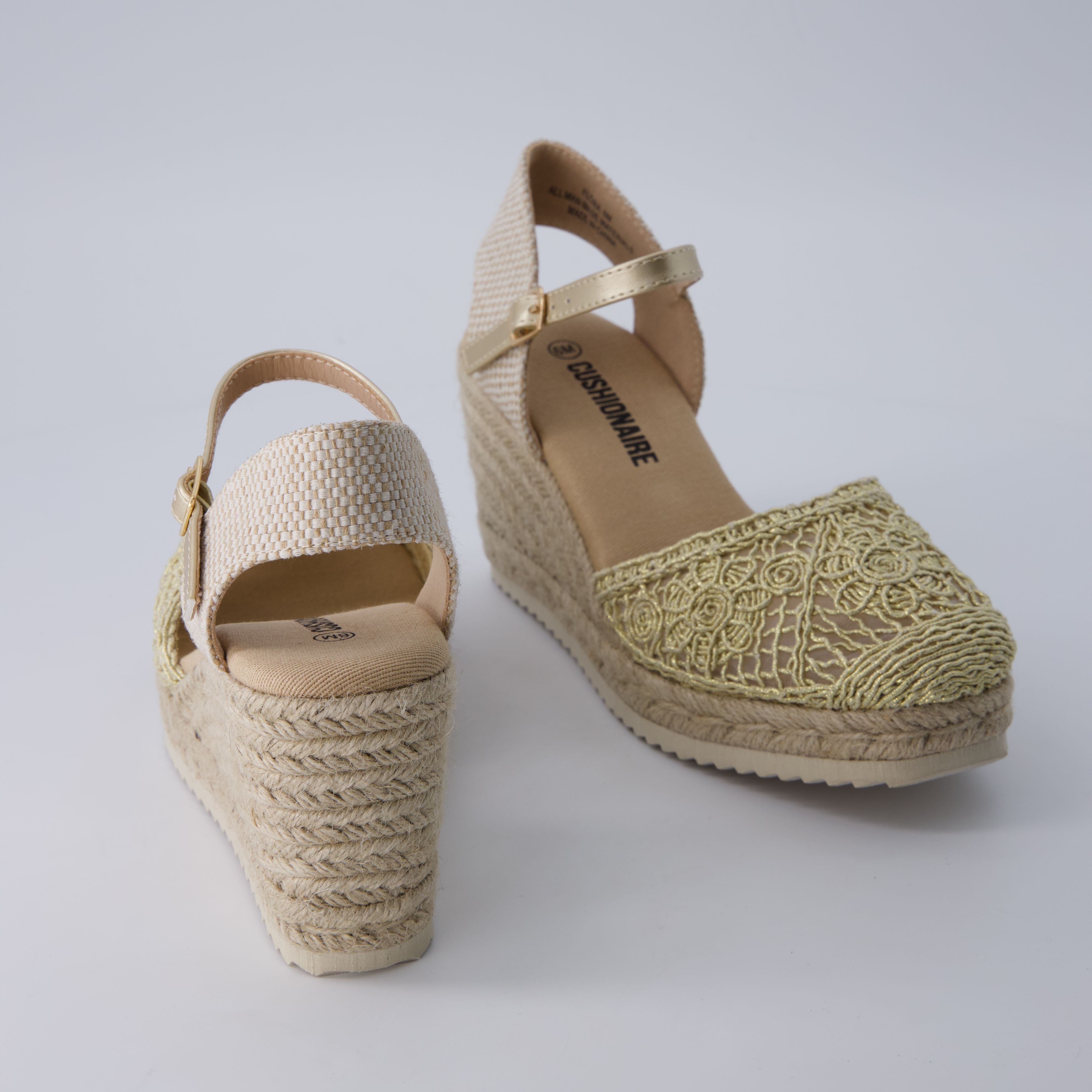 Flora Platform Espadrilles Gold