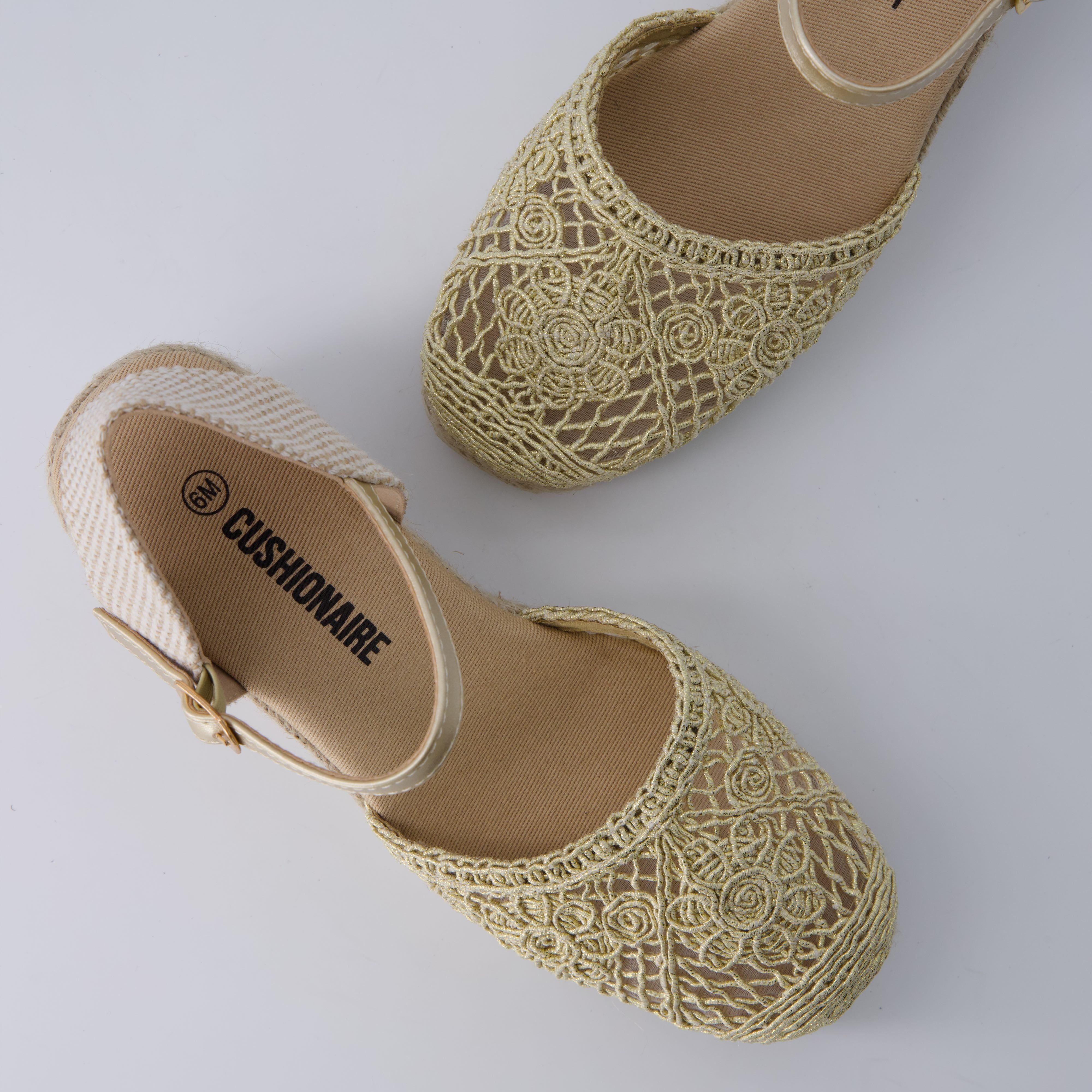 Flora Platform Espadrilles Gold
