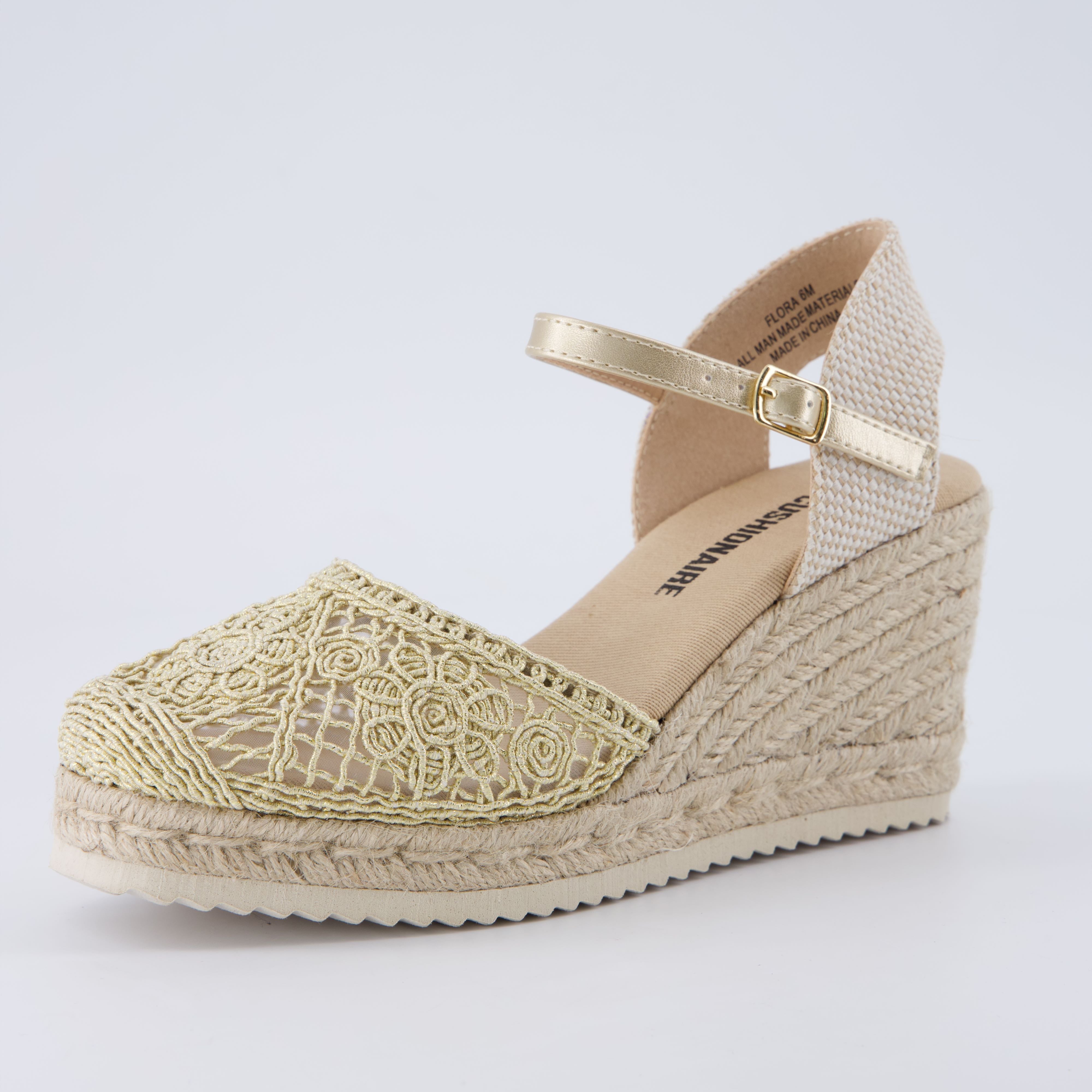 Flora Platform Espadrilles Gold